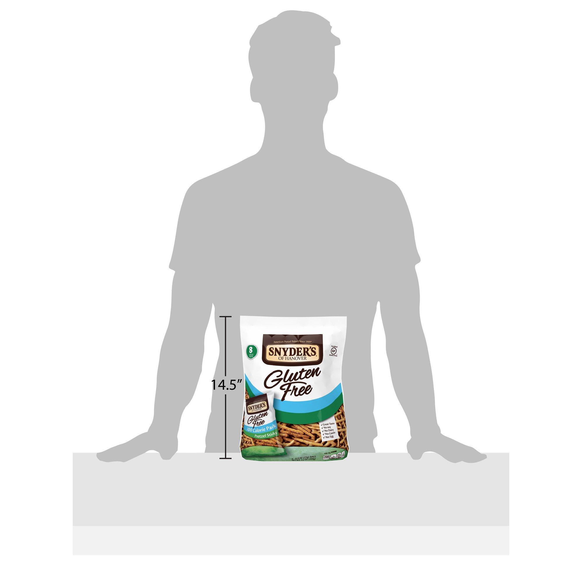 Snyder\'s of Hanover Snyder\'s of Hanover Gluten Free Pretzel Sticks, 100 Calorie Individual Packs, 8 Ct (Pack of 2)