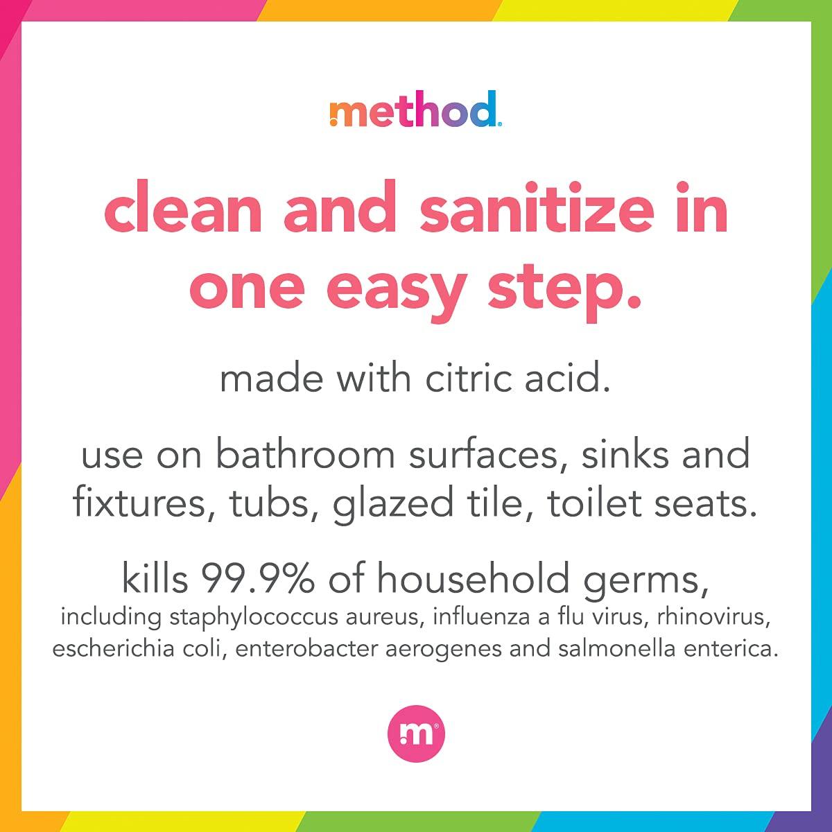 Method Method Antibacterial Bathroom Cleaner, Spearmint, Removes Mold + Mildew stains, 28 Fl Oz