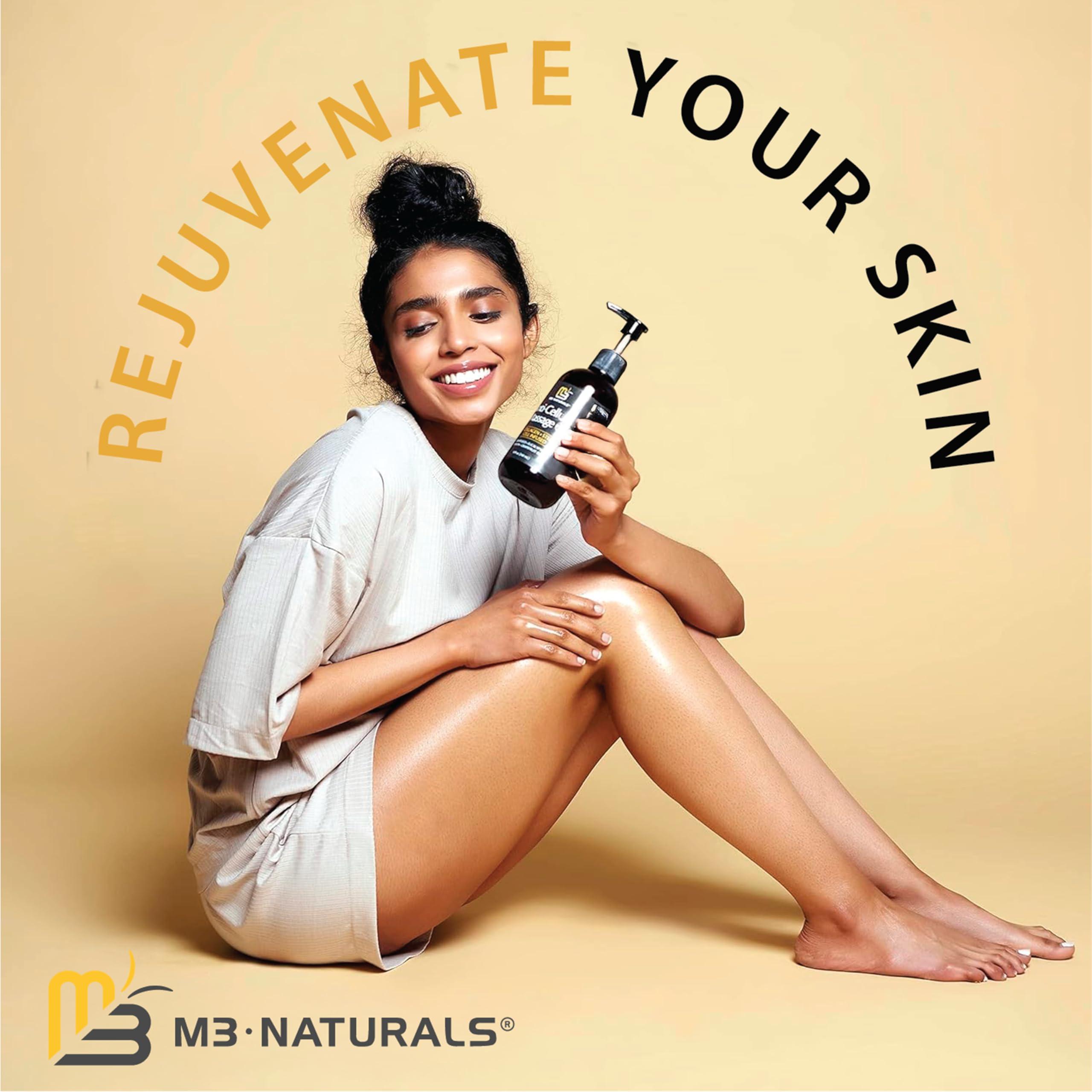 M3 Naturals Anti-Cellulite Massage Oil, 2 Pack, Collagen and Stem Cell Skin Tightening Therapy for Women, 8 Fl Oz Each by M3 Naturals