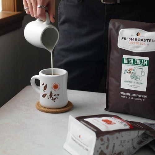Fresh Roasted Coffee Fresh Roasted Coffee, Decaf Irish Cream Flavored Coffee, 12 oz, Medium Roast, Kosher, Whole Bean