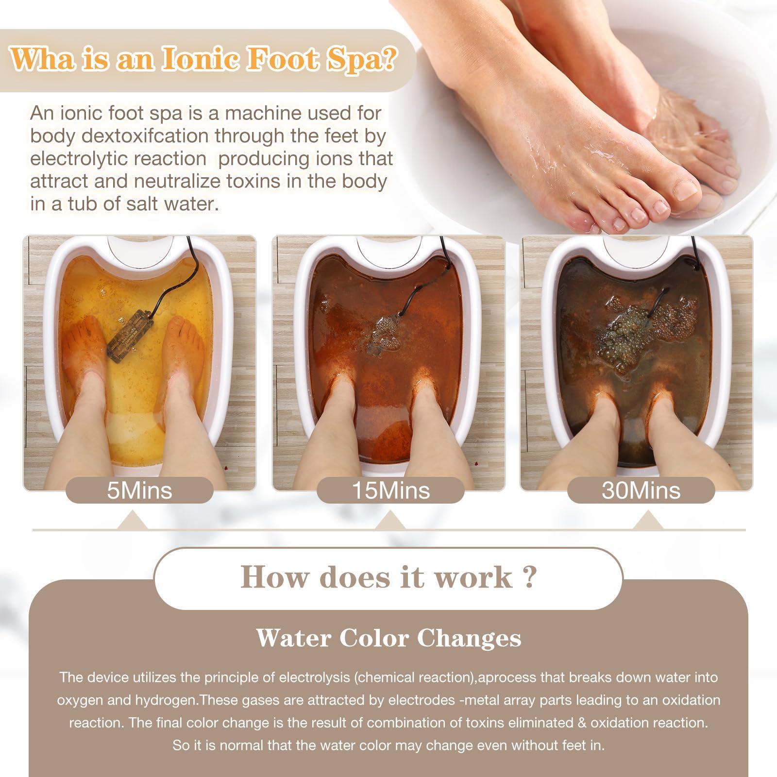 veicomtech veicomtech Ionic Foot Bath Detox Machine - Foot Detox Machine, Detox Foot Spa System for Home Salon Spa Club 2 Arrays 100 Tub Liners