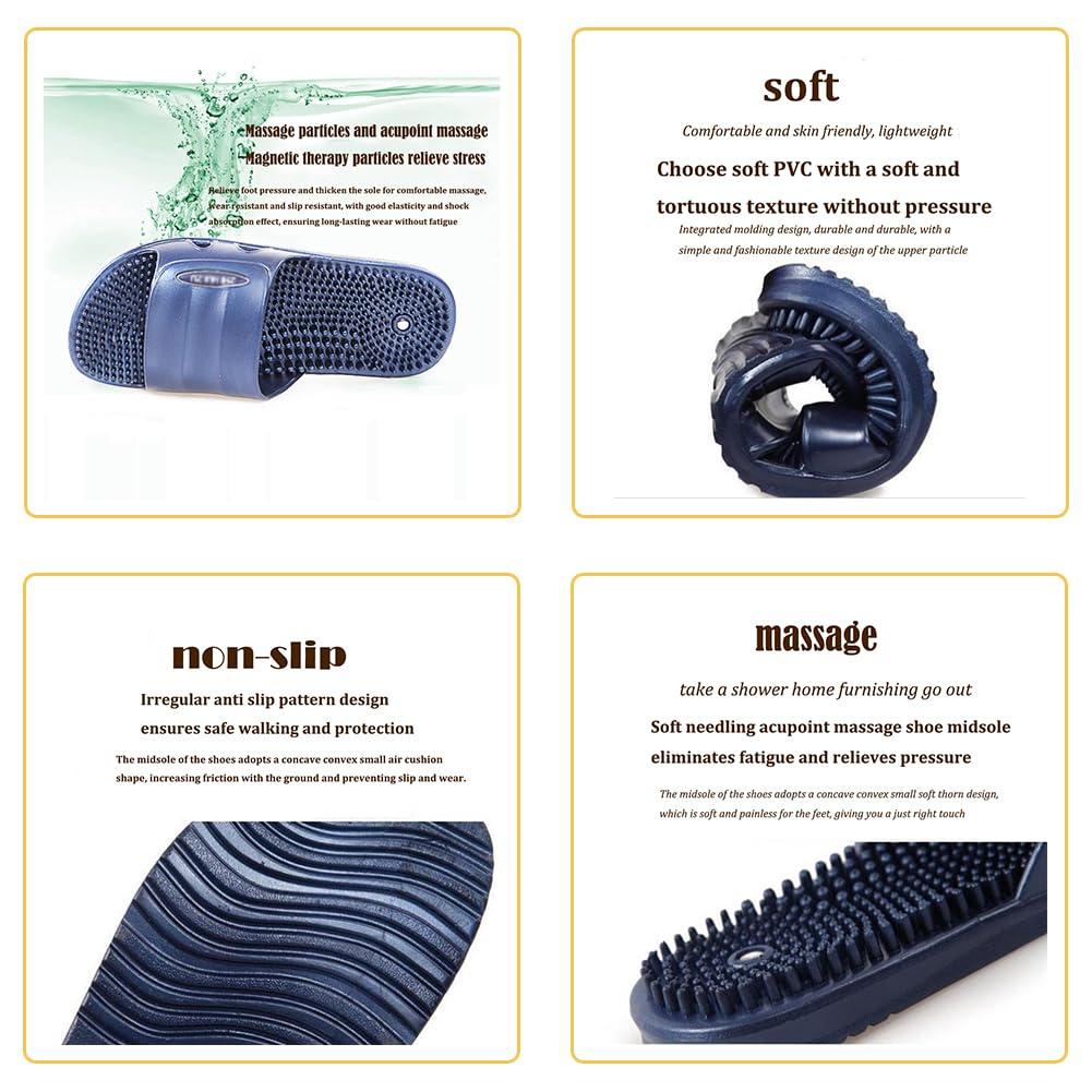 YCZHD YCZHD Massage Slippers for Men and Women,Magnetic Therapy Massage Shoes,Foot Reflex Zones Acupressure Massage,Reflexology Foot Massage Sandals (Size:EU 41,Color:Bright red)