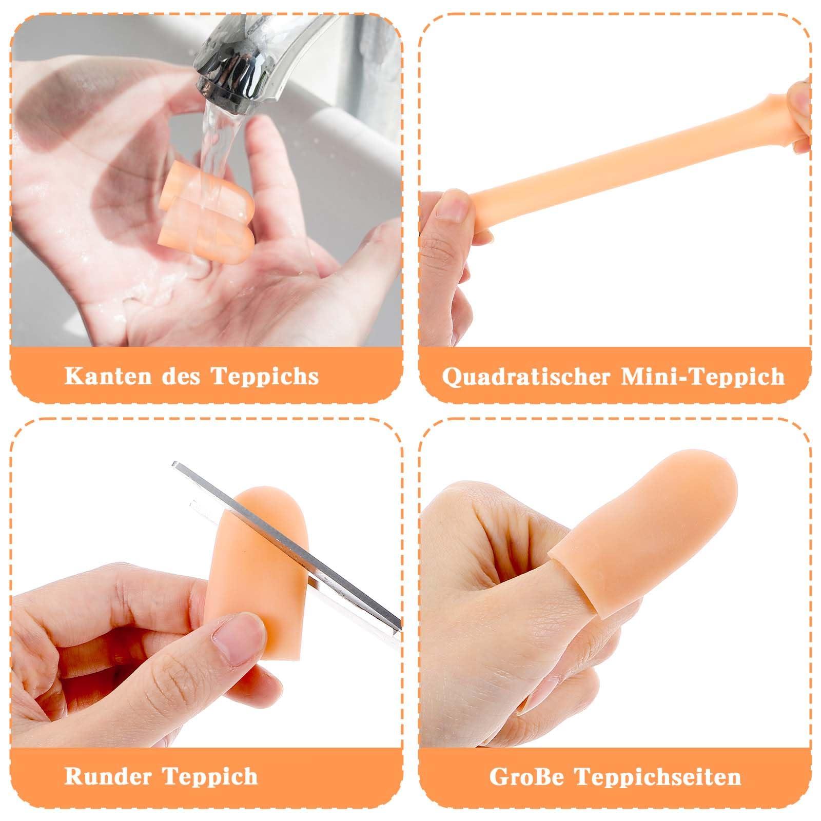 Qianyu Qianyu 8 PCS Gel Finger Protectors Skin Color Fingertip Bandages Covers Support Waterproof Finger Sleeves Cots Reusable Elastic Tips Guards Pain Relief for Cut Thumb Cracking Biting