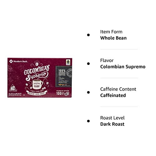 Member's Mark Member's Mark Colombian Supremo Coffee 100 single-serve cups. A1