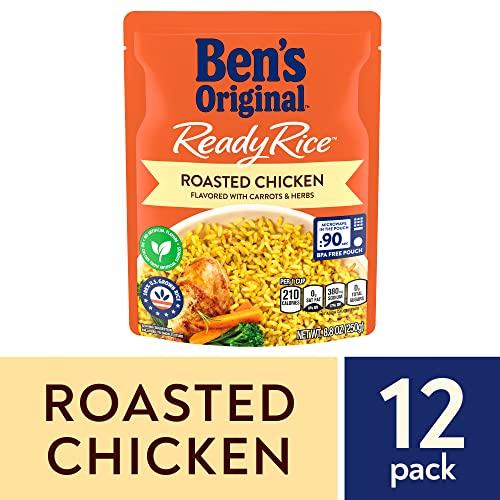 BEN'S ORIGINAL BEN'S ORIGINAL Ready Rice Roasted Chicken Flavored Rice, Easy Dinner Side, 8.8 oz Pouch (Pack of 12)