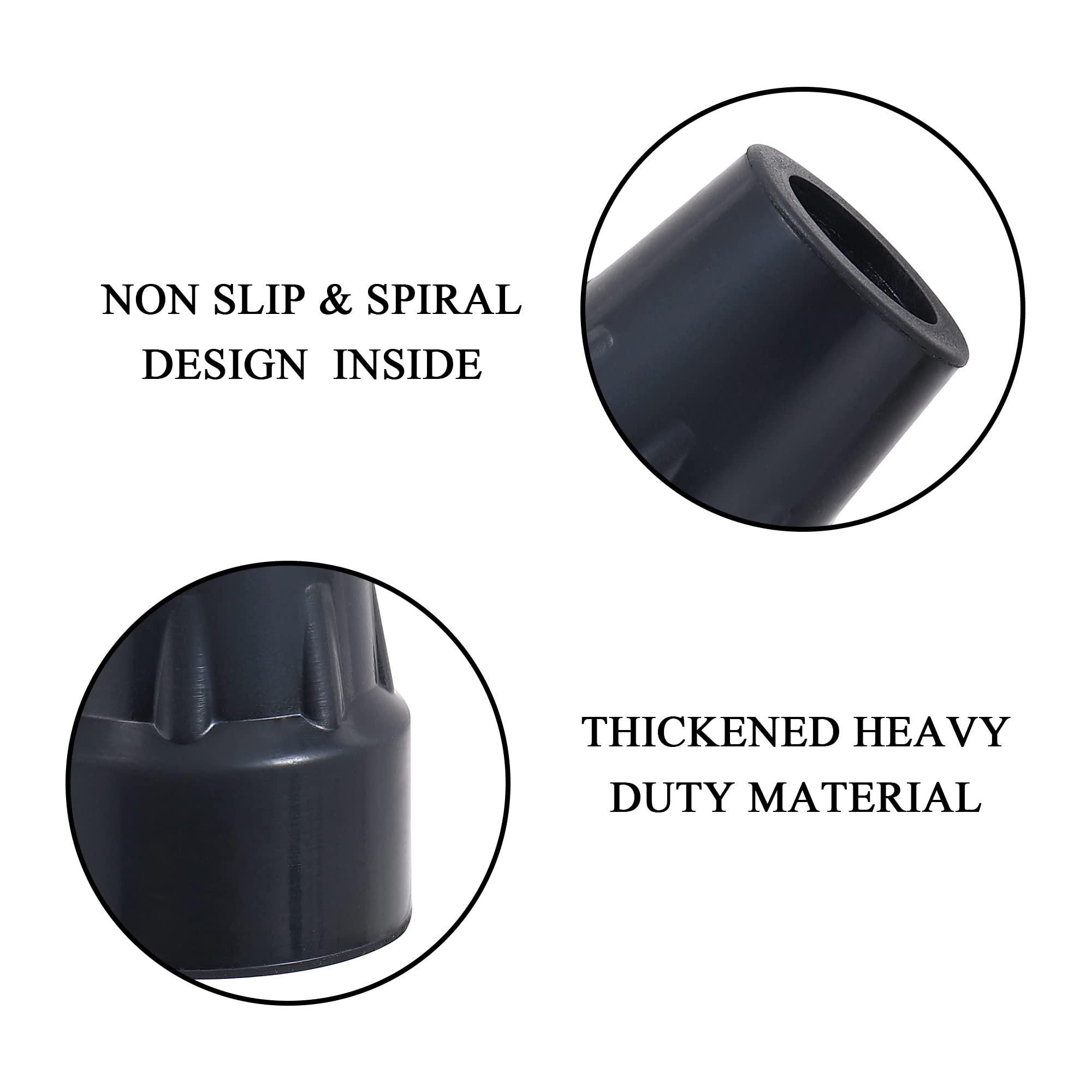 Kotiorname Cane Tip 1 Inch Heavy Duty Walking Rubber Cane Tips Replacement, Black, 1 Pair