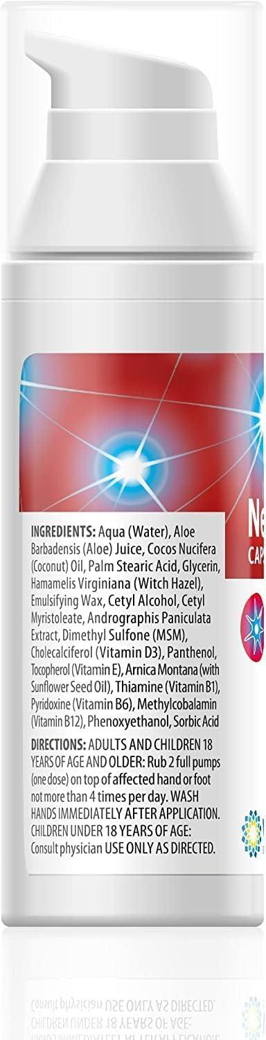 Vita Sciences Vita Sciences Nervex CF Neuropathy Relief for Hands and Feet - Powerful Cream Formula for Burning, Tingling, Numbness - with Arnica, B12, B1, B5, B6, E, MSM, Aloe, and Coconut Oil Base - Pack of 3