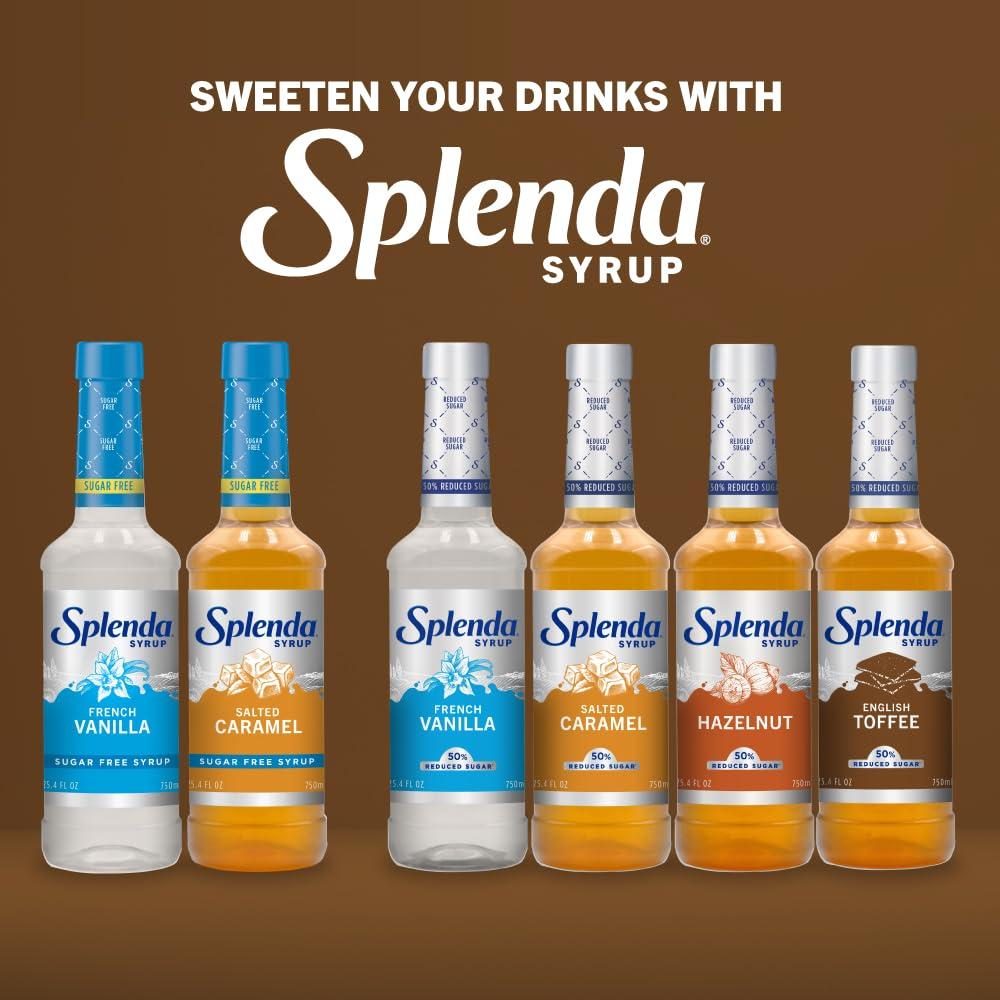 SPLENDA Splenda Coffee Syrup, English Toffee, Reduced Sugar, Flavored Liquid Syrups for Drinks, 750 ml Bottle