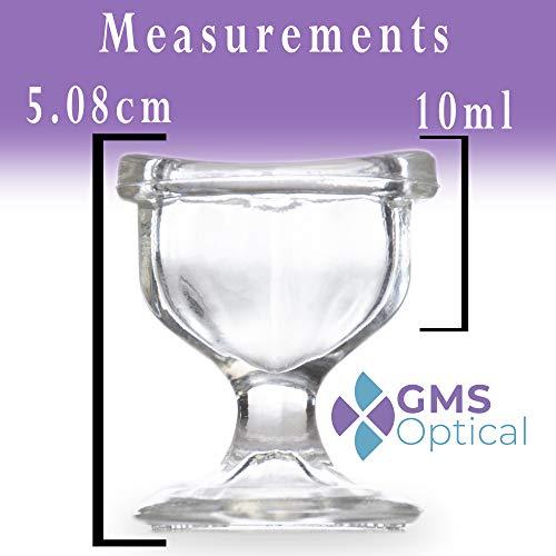 GMS Optical GMS Optical Glass Eye Wash Cup - Soothing Relief from Allergens, Irritants, Makeup, Dust, Dry Eyes and More - Use with Distilled Water or Saline (10 mL Volume)