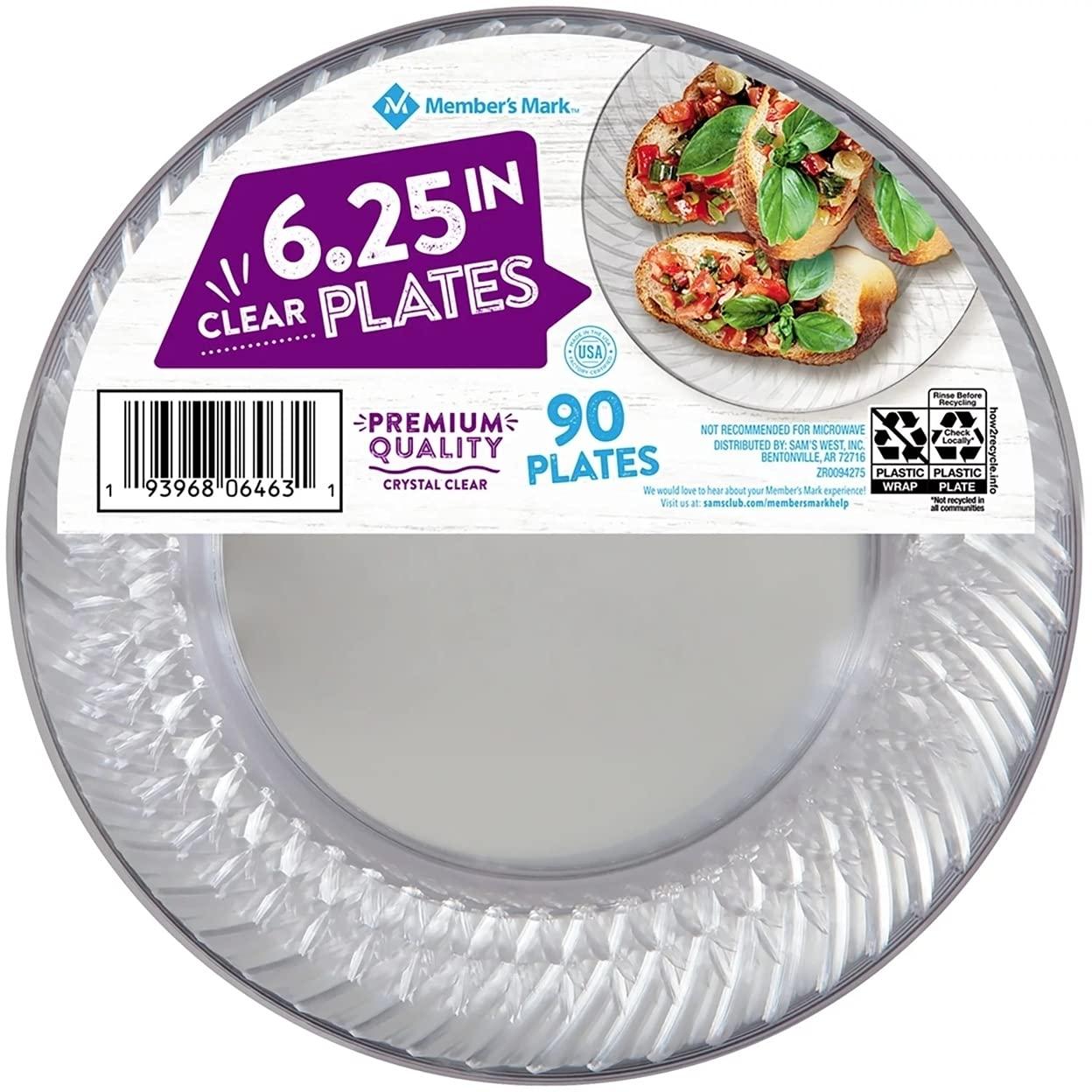 Member's Mark Member's Mark Clear Plastic Plates, 6.25" (90 Count)