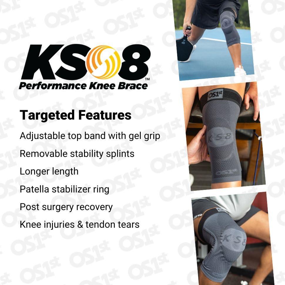 OS1st OS1st Patellar Stabilizing Adjustable Performance Knee Brace KS8 for Knee Pain & Injuries, Post Surgery, and Tendon Tears