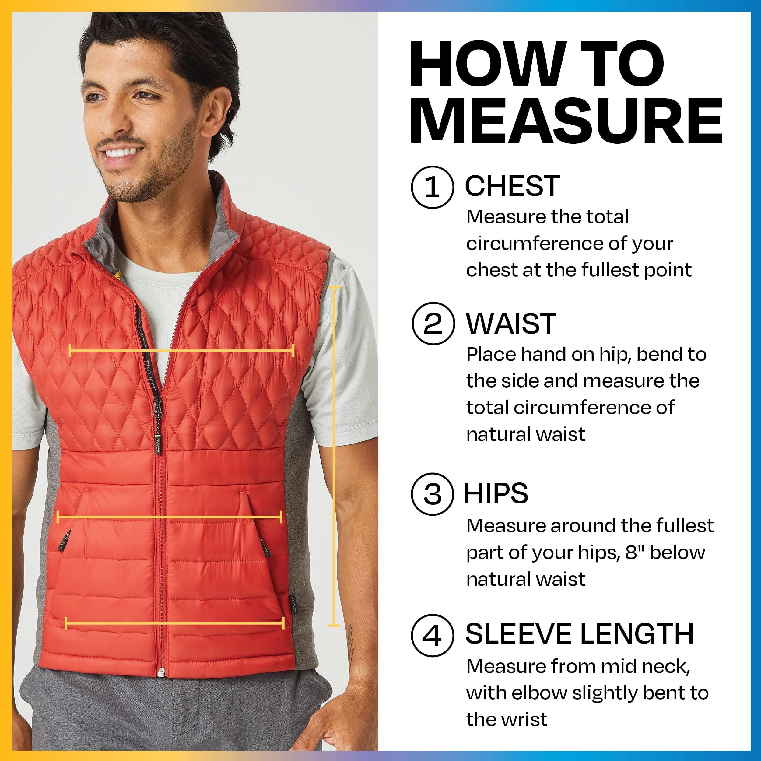 PYVOT Pyvot Mens Dash Weighted Quilted Vest, Weighted Blanket Inspired Clothing for Sensory Issues, Fitness, Stress Relief and Relaxation, Medium Size, Brick