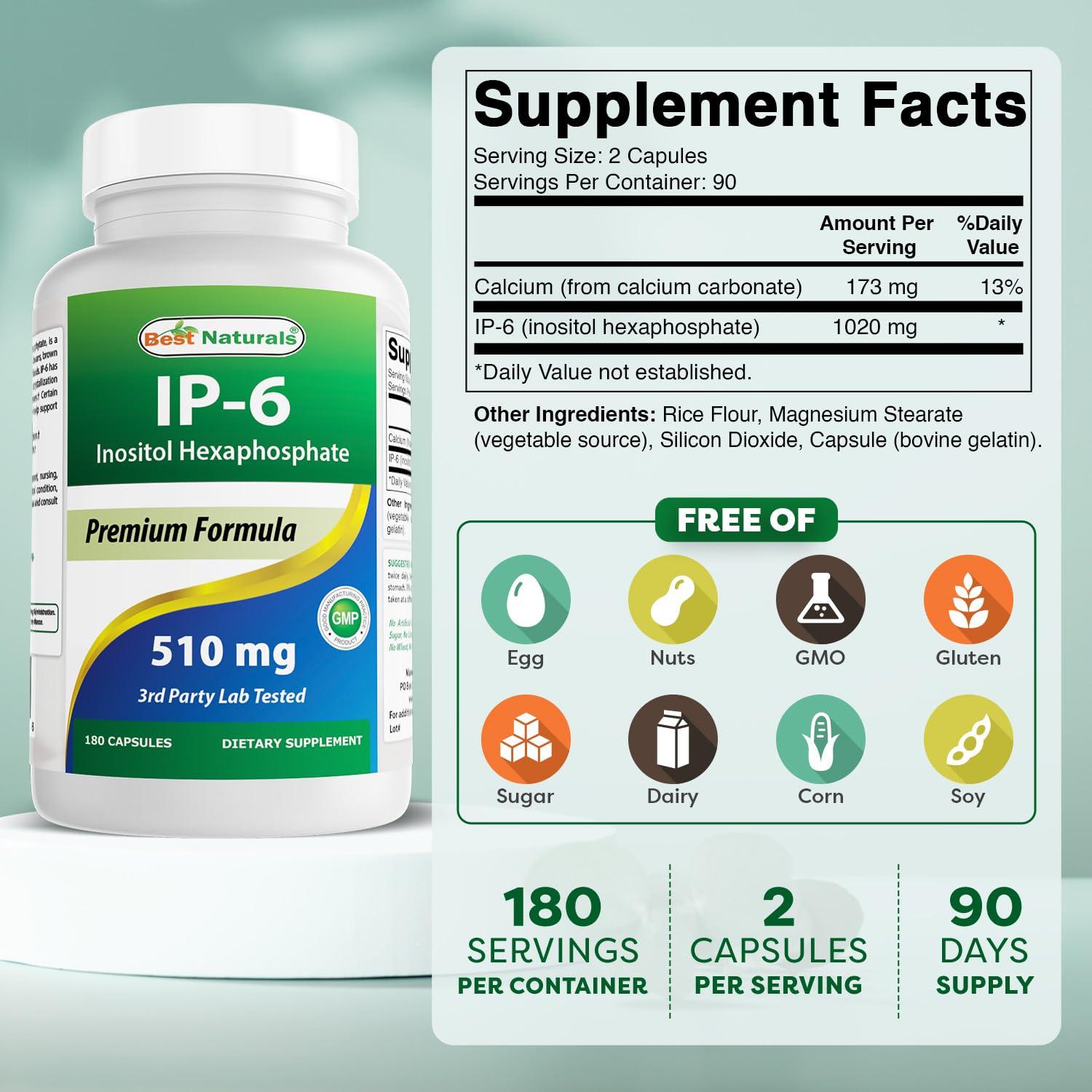 Best Naturals Best Naturals IP-6 510 mg 180 Capsules