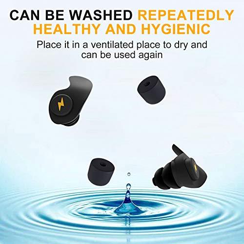 QQCherry Ear Plugs for Sleeping Noise Cancelling,6 Pairs Comfortable Silicone Sound Blocking Earplugs, Reusable Washable Earplugs for Sleeping, Work, Study, Snoring, Shooting, Concerts and Hearing Protection