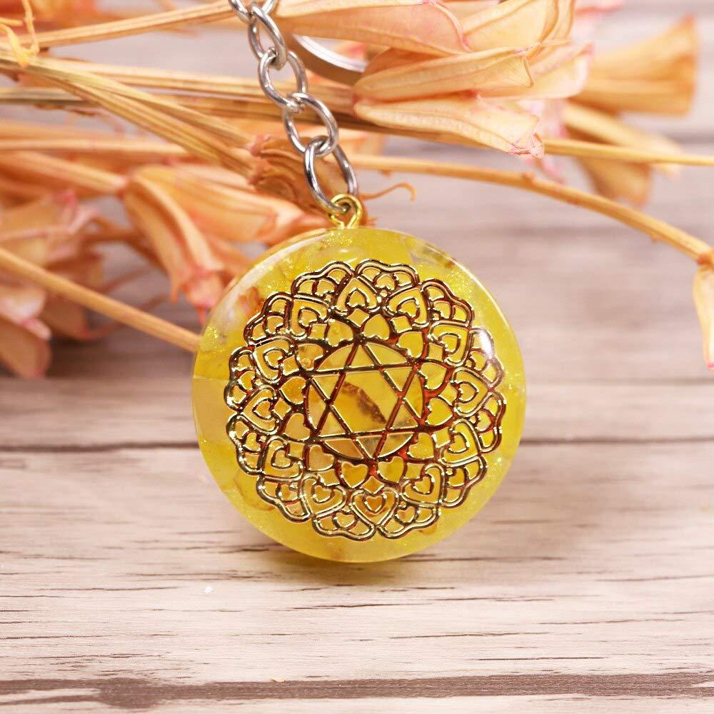 ZTBH ZTBH Orgone Pendant Orgonite Keychain Orgone Energy Pendants Keyring 7 Chakras w/Crystals Stones Orgone Pendant