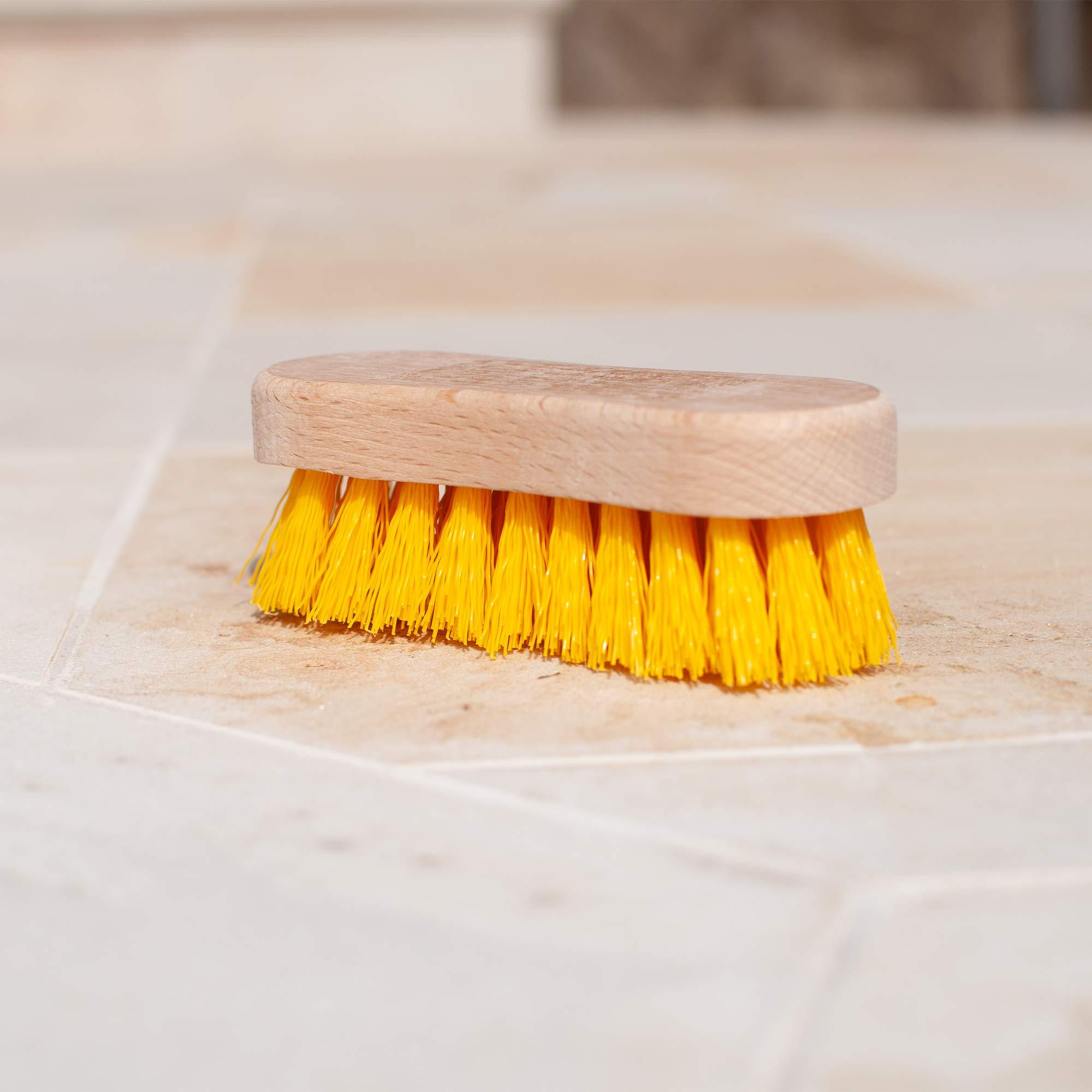 Harrison Greys Stiff Bristle Brush - Scrub Brush for Deep Cleaning, Hand Brush with Hard Bristles, Utility Nylon Brush for Indoor and Outdoor, Wooden Boot Hand Scrubber, Scrubbing Brush Heavy Duty
