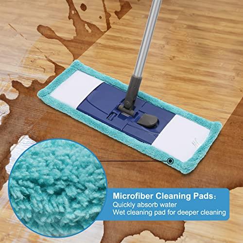 KeFanta Kefanta Dust Mop for Hardwood Floors with Extendable Long Handle 57'' and 2 Different Mop Pads, Microfiber Dry & Wet Dust Mops for Floor Cleaning Hardwood Marble Tile Home Kitchen