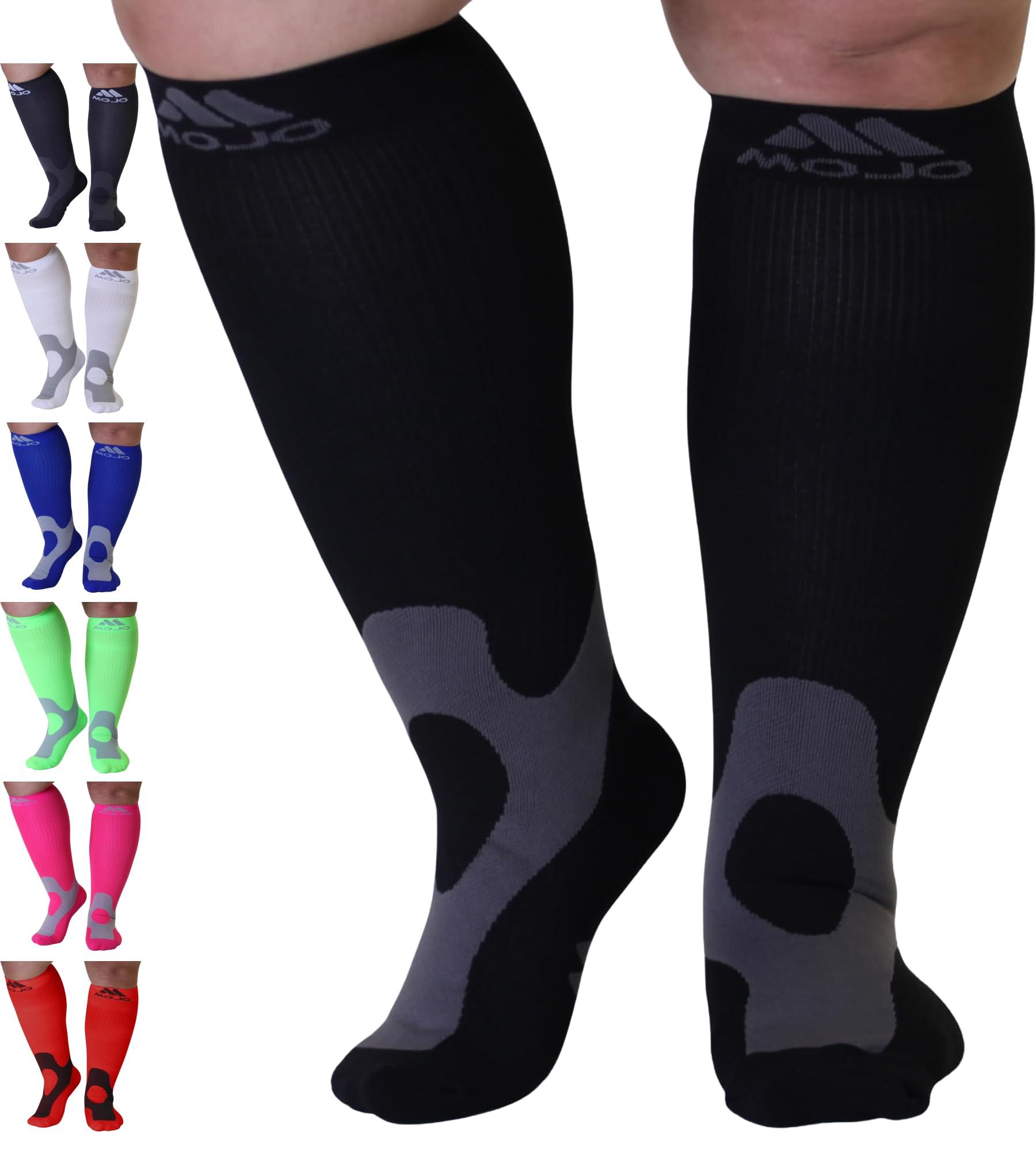 Mojo Compression Socks Compression Socks for Women and Men 20-30mmHg Knee High - Opaque Medical Compression Knee High for Varicose Veins Circulation, Bariatric, Swelling, Lymphedema - Black, Small - A601