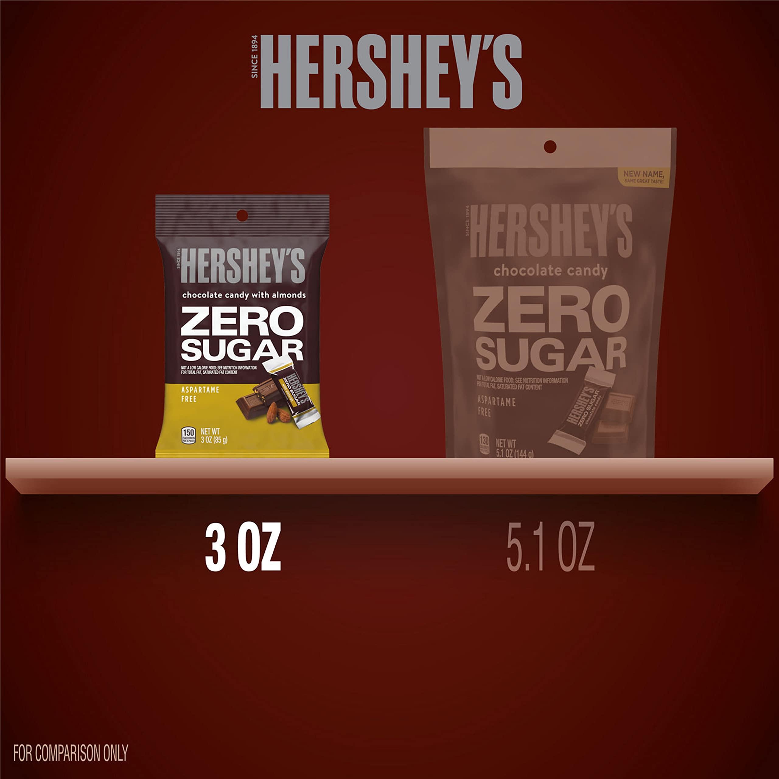 HERSHEY'S HERSHEY\'S Zero Sugar Chocolate with Almonds Candy Bag, 3 oz