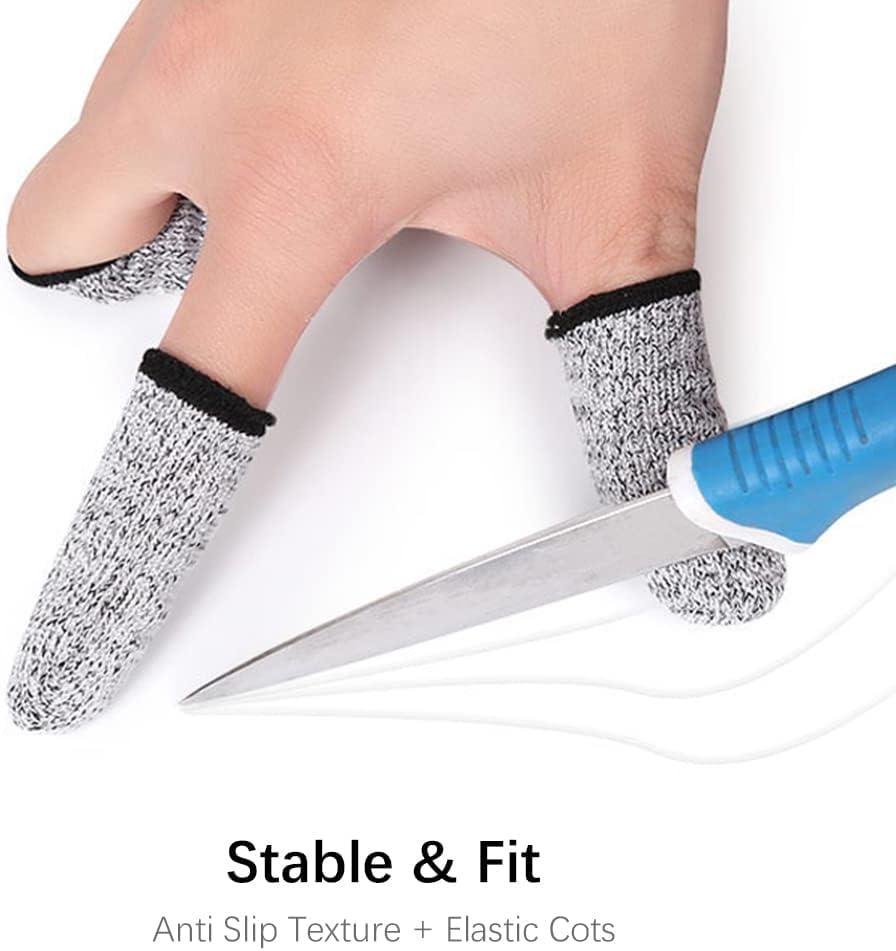 Elfzone Elfzone Finger Cots Cut Resistant Protector (24 Pcs) - 6.5cm Only - Finger Covers for Cuts, Gloves Life Extender, Cut Resistant Finger Protectors for Kitchen, Work, Sculpture, Anti-Slip, Reusable