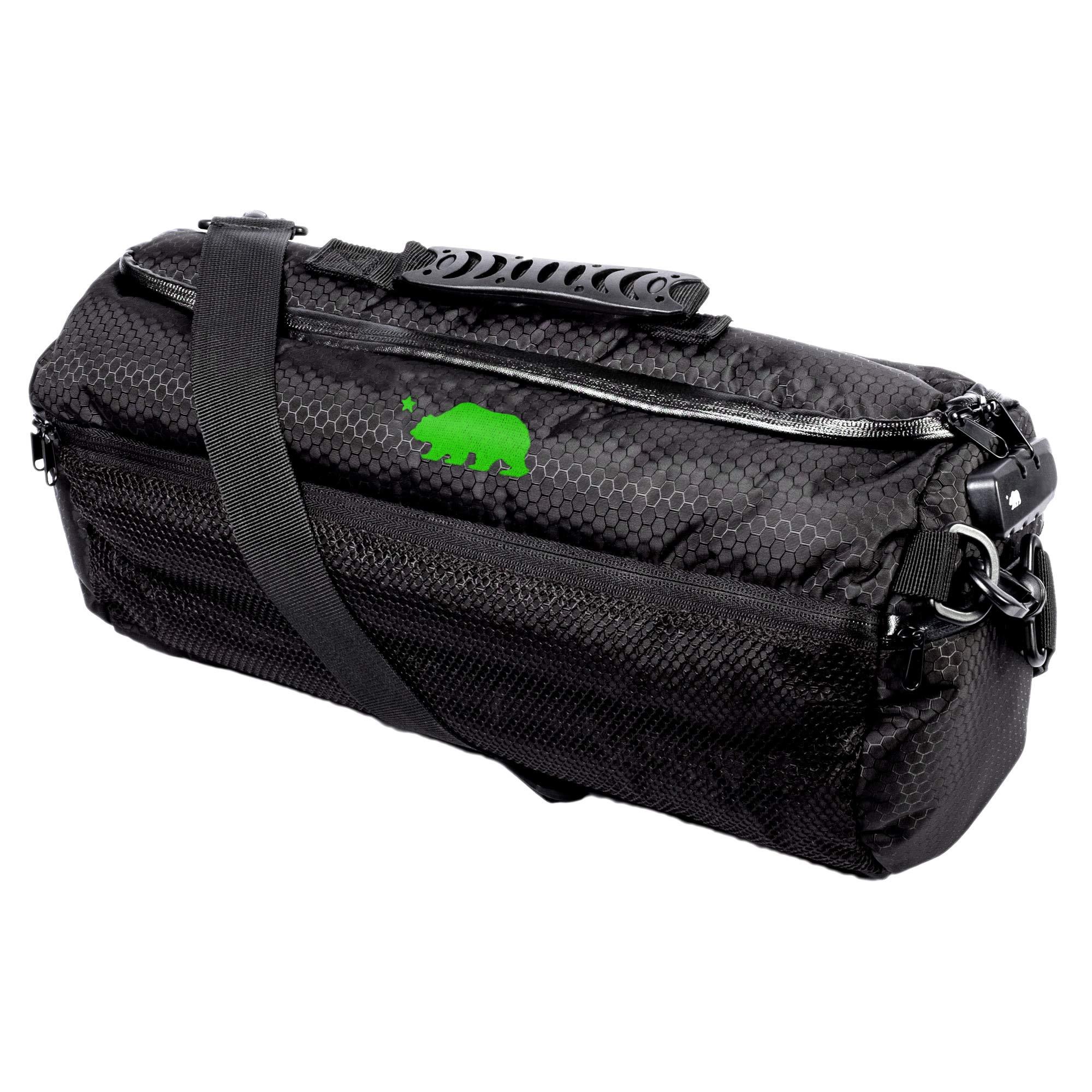 Cali Crusher Cali Crusher 100% Smell Proof Duffle Bag w/Combo Lock (Black/Green, 16")