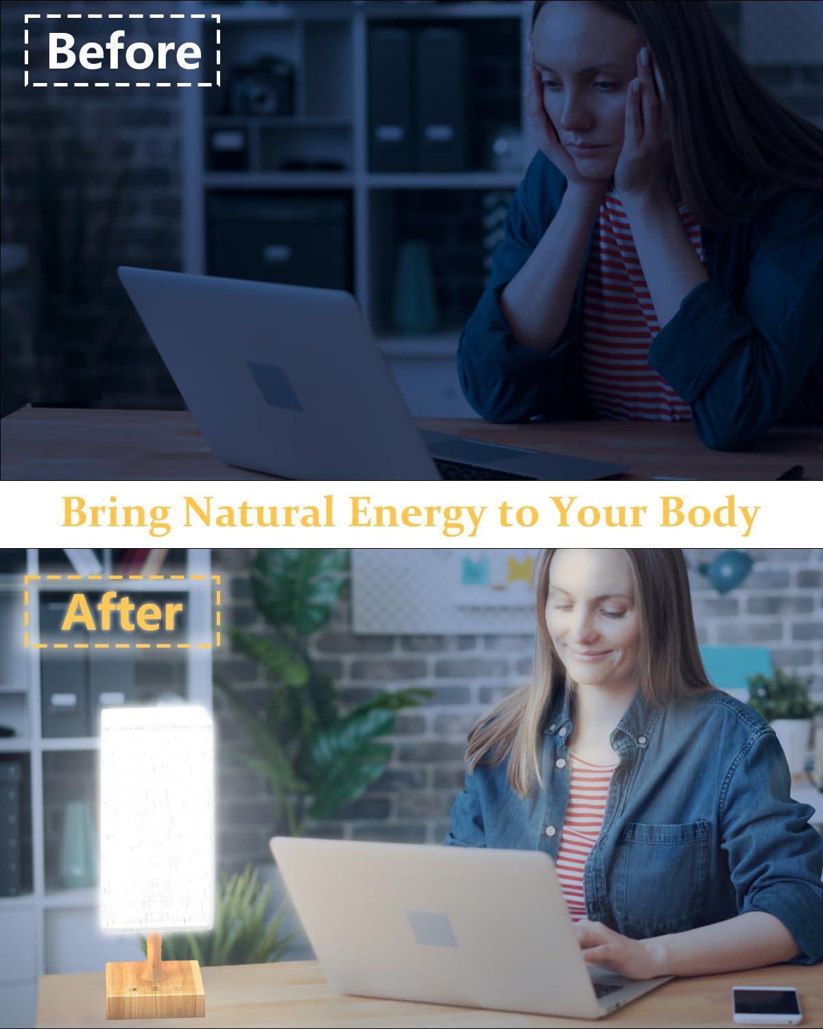 FARRIDE FARRIDE Light Therapy Lamp 10000 Lux Sun Lamp with 3 Color Temperatures, Adjustable Brightness, 4 Timer & Memory Function, Full Spectrum Light, Sunlight Lamp with Remote Control for Home, Happy Life