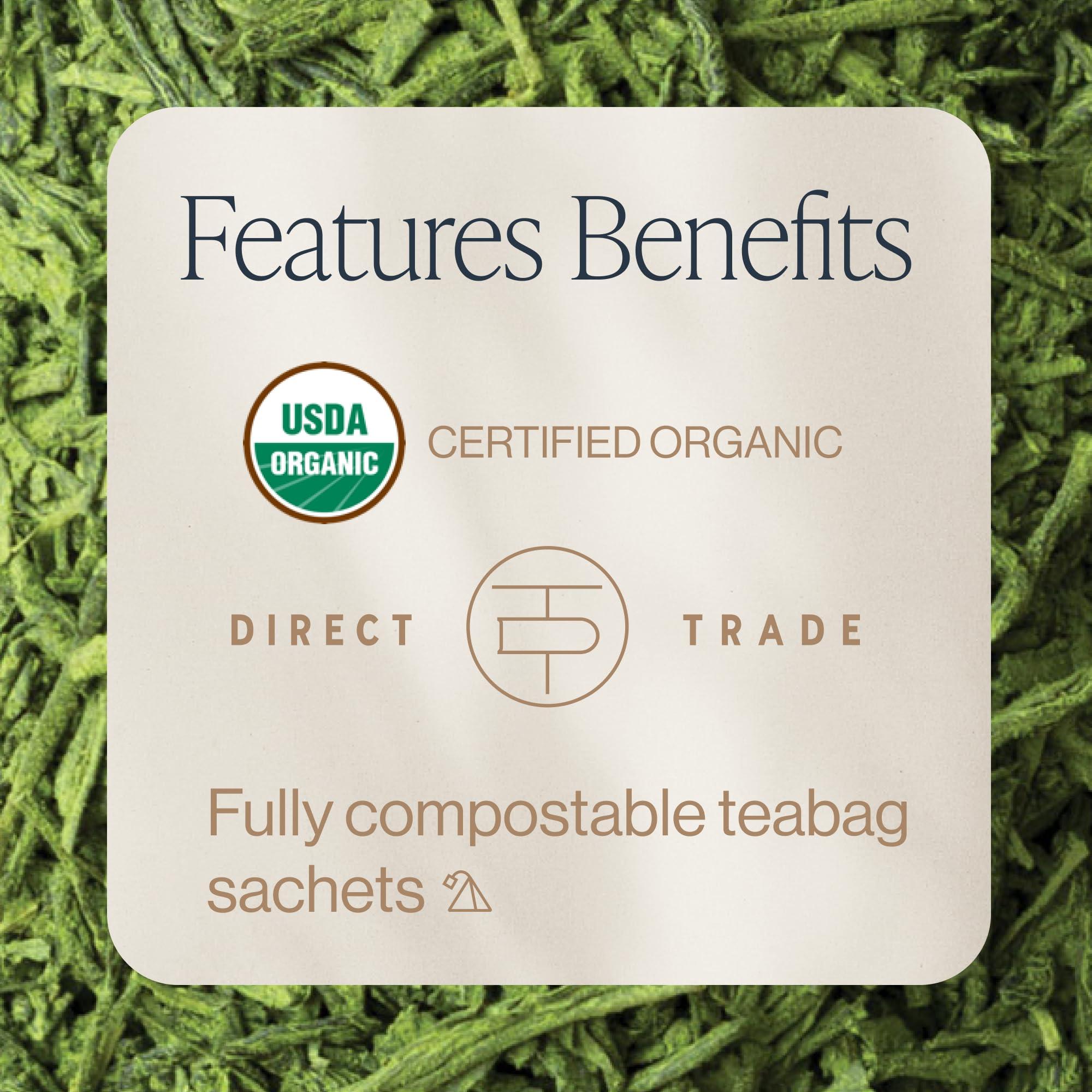 Rishi Tea Rishi Tea Matcha Super Green Japanese Tea - Organic, Caffeinated Sachet Bags, Umami, Antioxidant Rich Sencha & Matcha Blend - 15 Count (Pack of 6)