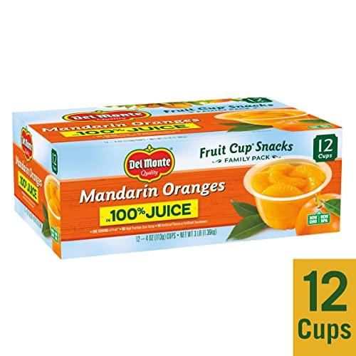 Del Monte Del Monte Mandarin Orange in 100% Juice Snack Cups, 4-Ounce Cups (Pack of 12)