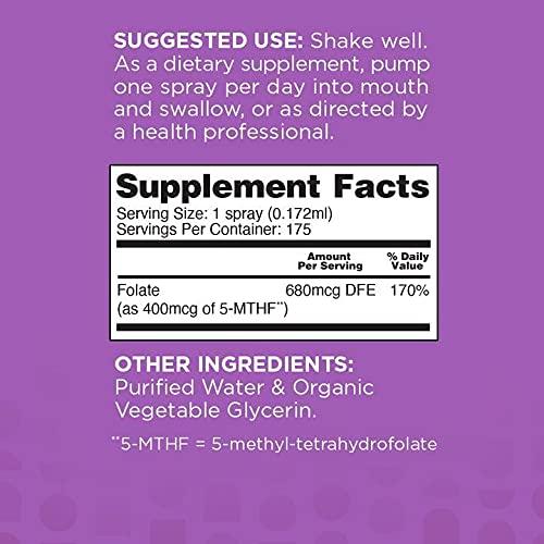nbpure nbpure Methylfolate Vitamin B9 Spray Supplement, Liquid Folic Acid Spray, 1 oz
