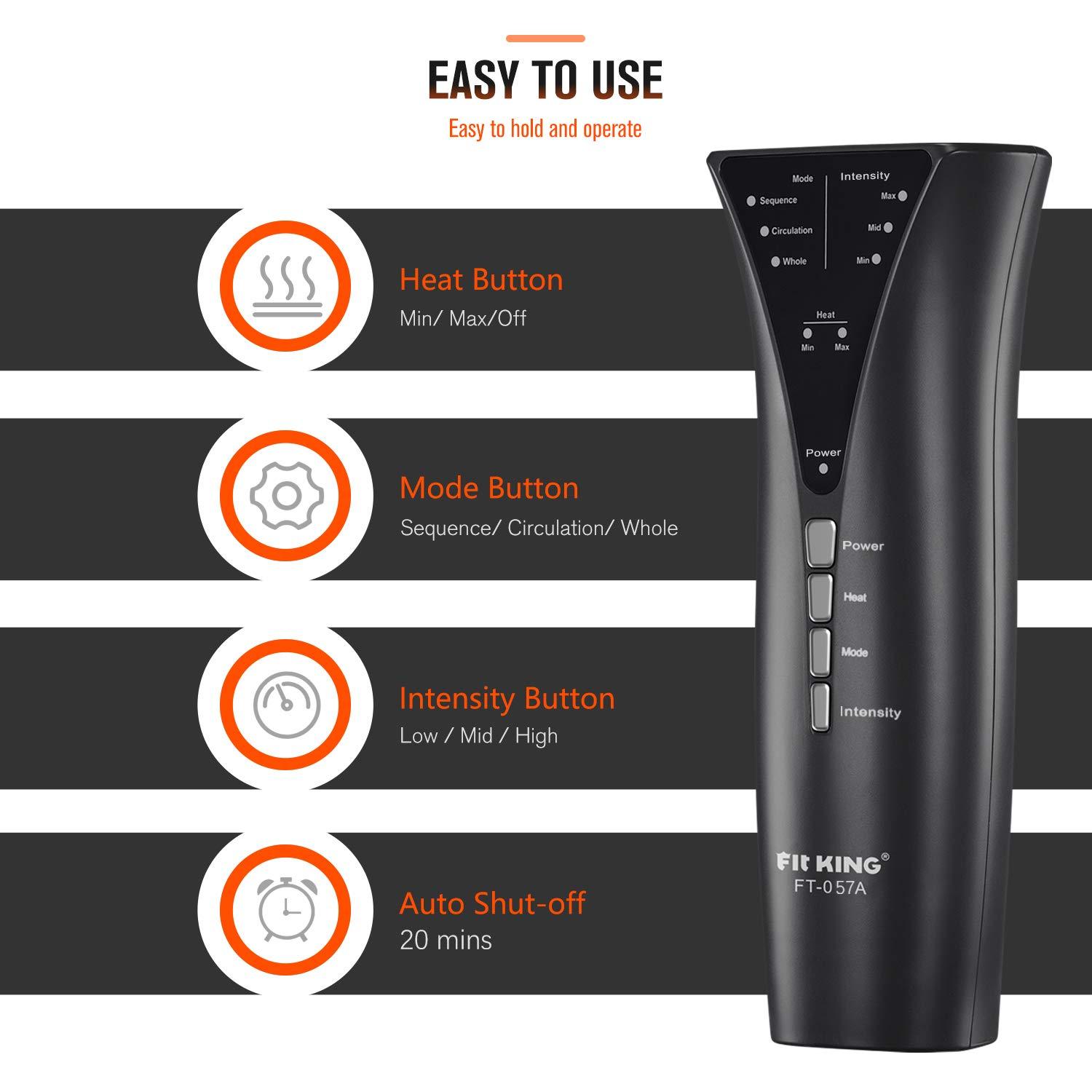 FIT KING FIT KING Leg and Foot Massager with Heat, Air Compression Leg Massager for Circulation and Pain Relief Helpful for Swollen Legs Edema RLS - Great Gift for Women Parents Friends - FSA HSA Eligible