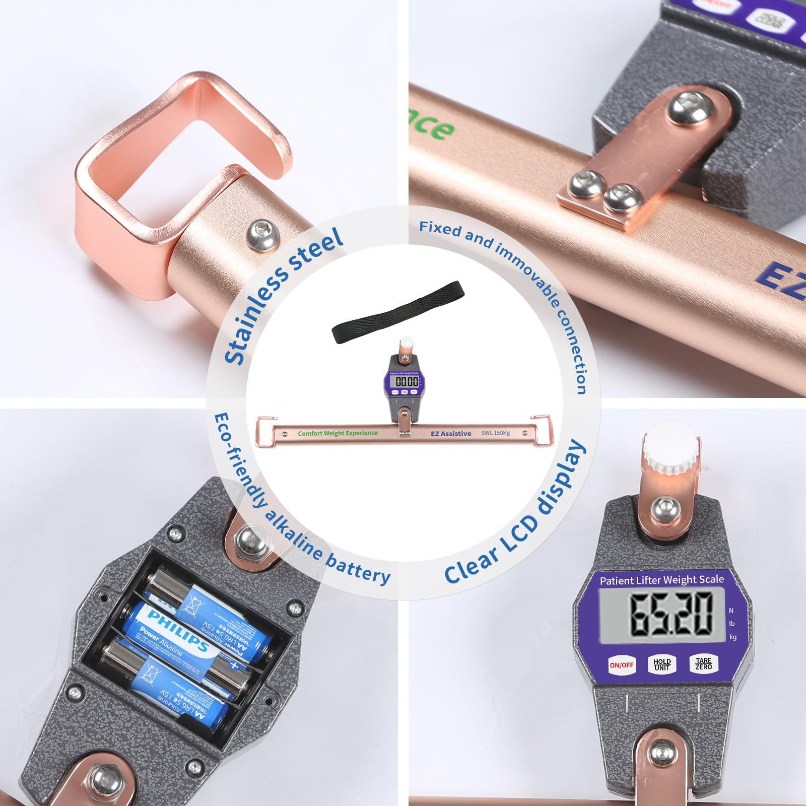 EZ Assistive EZ Assistive Patient Weight Scale and Lift Sling Set for Hoyer Lift, Medical Assist Scale for Bedridden Patient Lift Sling