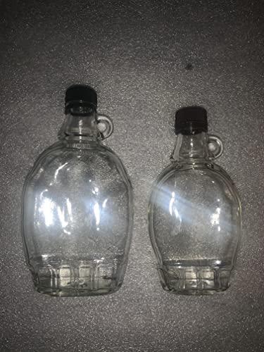 Generic glass maple syrup bottles-12 pack with plastic caps (12 oz)