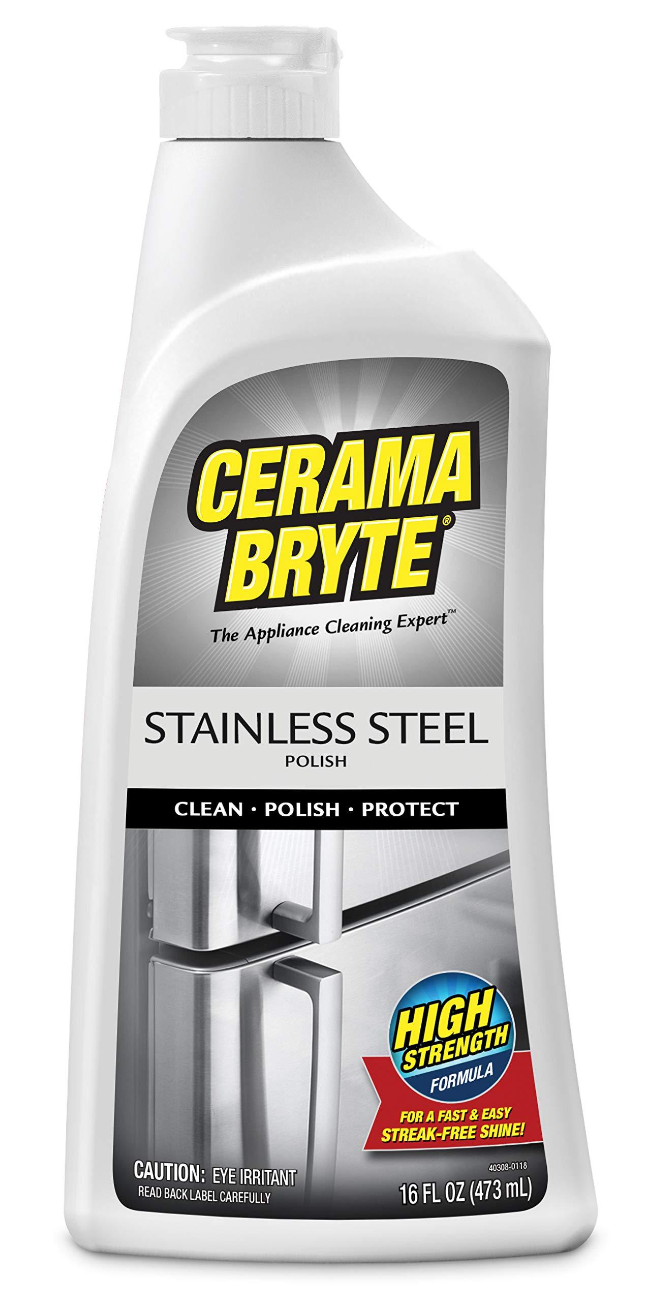 Cerama Bryte Cerama Bryte Stainless Steel Cleaner for Appliances, Streak-Free Shine and Protection for Refrigerators, Dishwashers, Ovens, and Grills, 16 Fluid Ounce 1 Pack, No Spray Pump