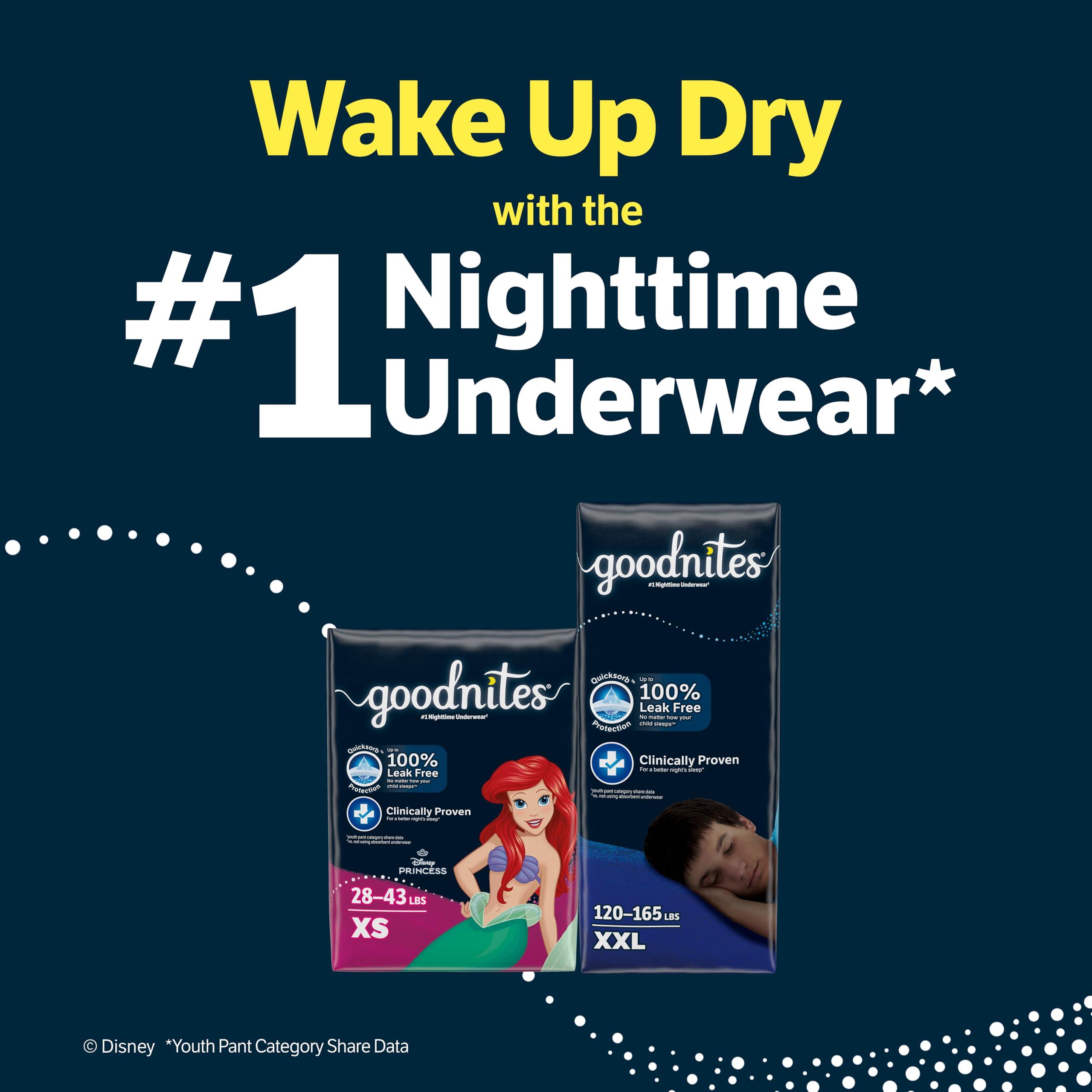GoodNites Goodnites Nighttime Bedwetting Underwear, Boys\' XS (28-43 lb.), 99 Ct (3 Packs of 33), Packaging May Vary