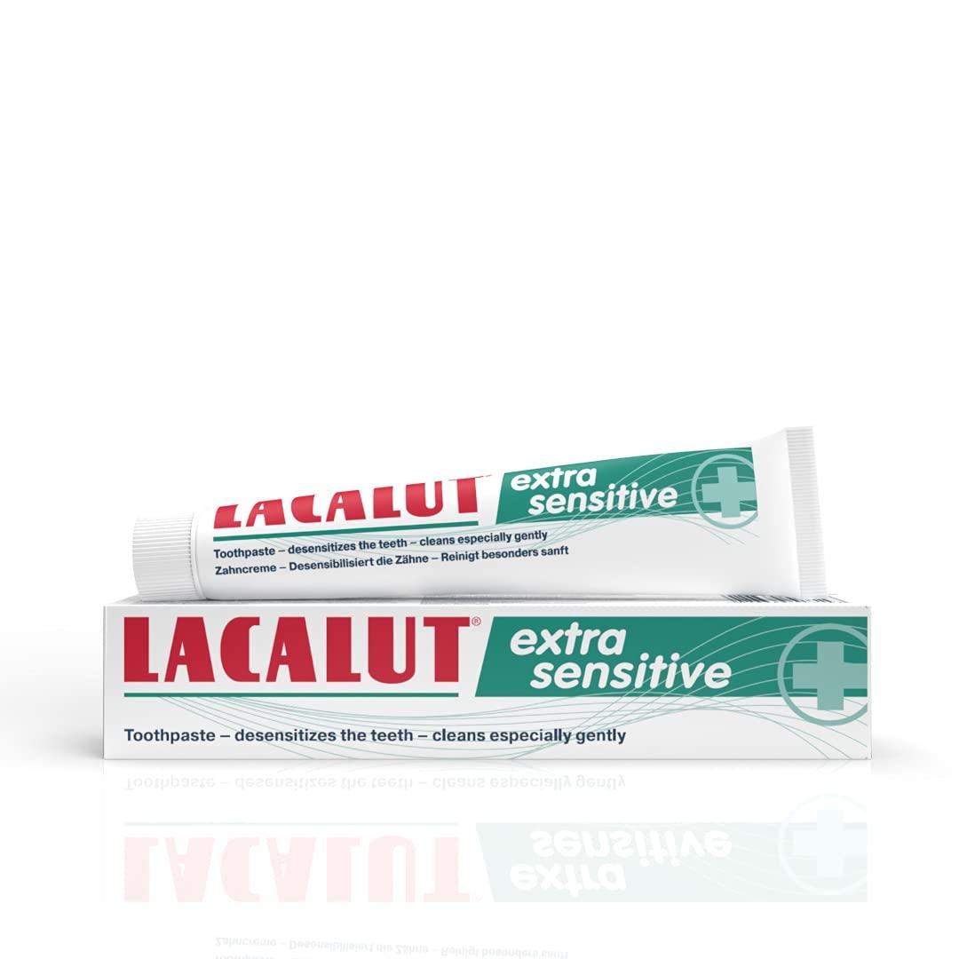 Lacalut LACALUT Extra Sensitive Toothpaste, Repair & Protect Sensitive Teeth - Cavity Prevention & Stain Removal 2.5 Ounces