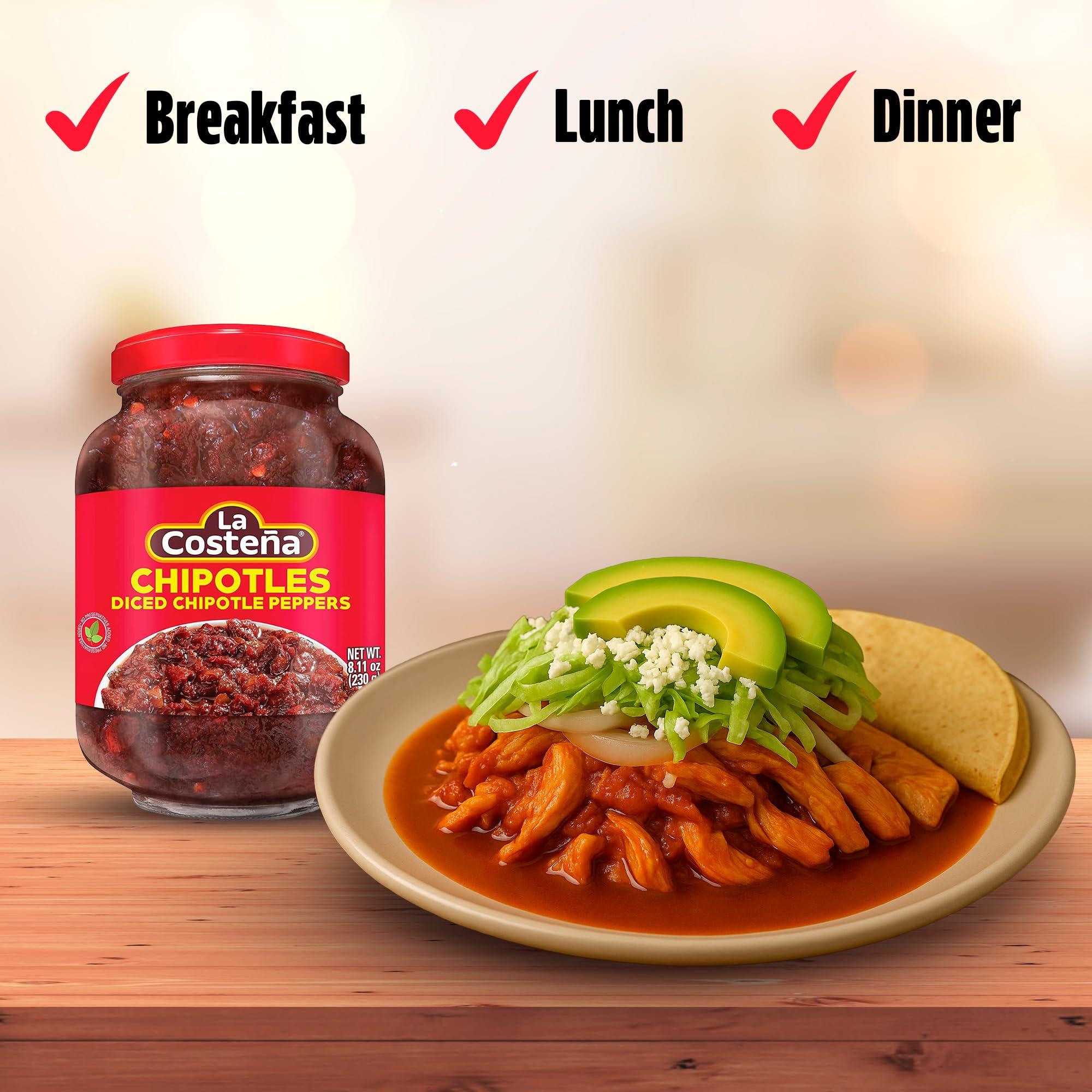 La Costeña La Costea Chipotle Diced Peppers, 8.11 Ounce (Pack of 12)