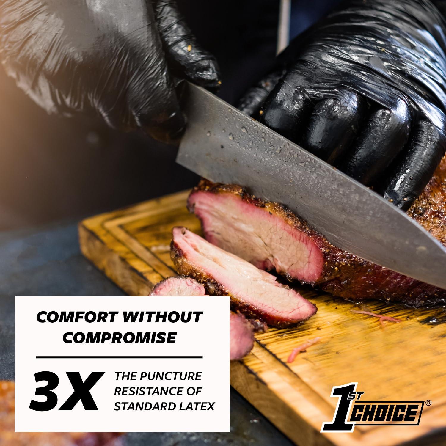 1st Choice 1st Choice Black Gloves Disposable Latex Free - Nitrile Gloves Medium Black Gloves Gloves for Cooking - 5 mil, Box of 100