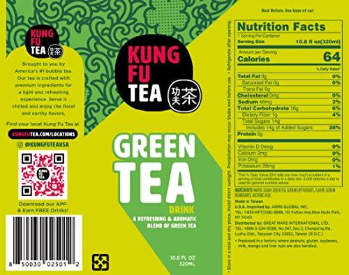Kung Fu Tea Kung Fu Tea Canned Green Tea – Lightly Sweetened Green Tea in a Can, Ready to Drink – All Natural, Premium Iced Tea – 10.8 oz Cans, Pack of 6