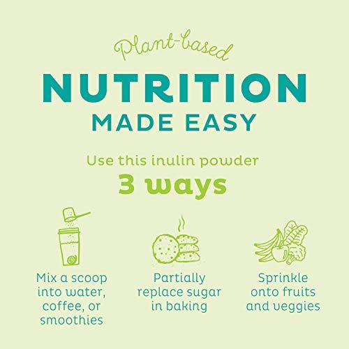 KOS KOS Organic Inulin Powder, Unflavored & Unsweetened Superfood - Vegan Inulin for Prebiotic Intestinal Support, Digestive Health Promoting - USDA Certified, Non-GMO, Soy & Gluten-Free, 112 Servings Bag