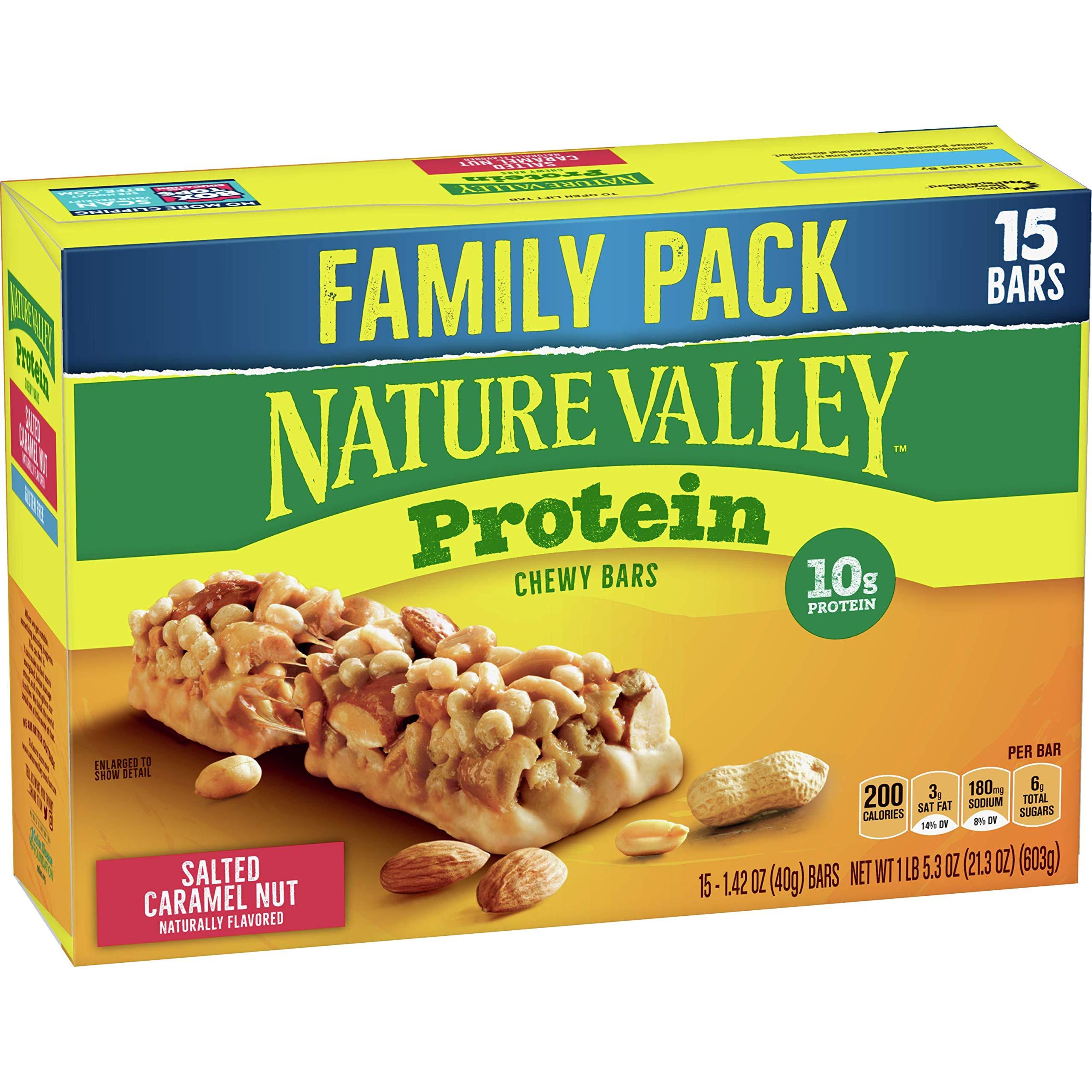 Nature Valley Nature Valley Chewy Protein Granola Bars, Salted Caramel Nut, 15 bars (Pack of 6)