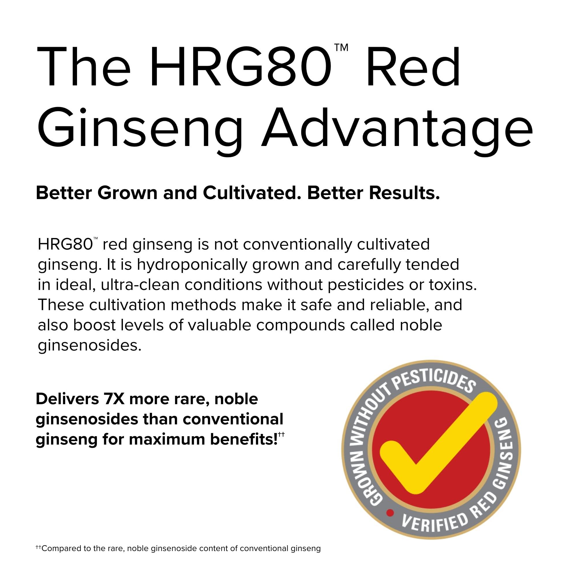 Terry Naturally Terry Naturally HRG80 Red Ginseng Energy - 30 Capsules - Red Ginseng Root Powder, Panax Ginseng, HRG80 - Non-GMO, Vegan, Gluten Free 30 Servings