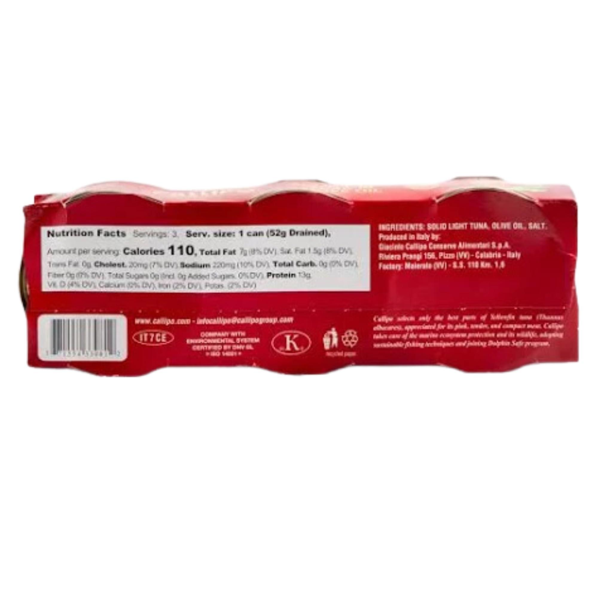 Callipo Italian Canned Tuna in Olive Oil Callipo 2.8 Oz (Pack of 9)