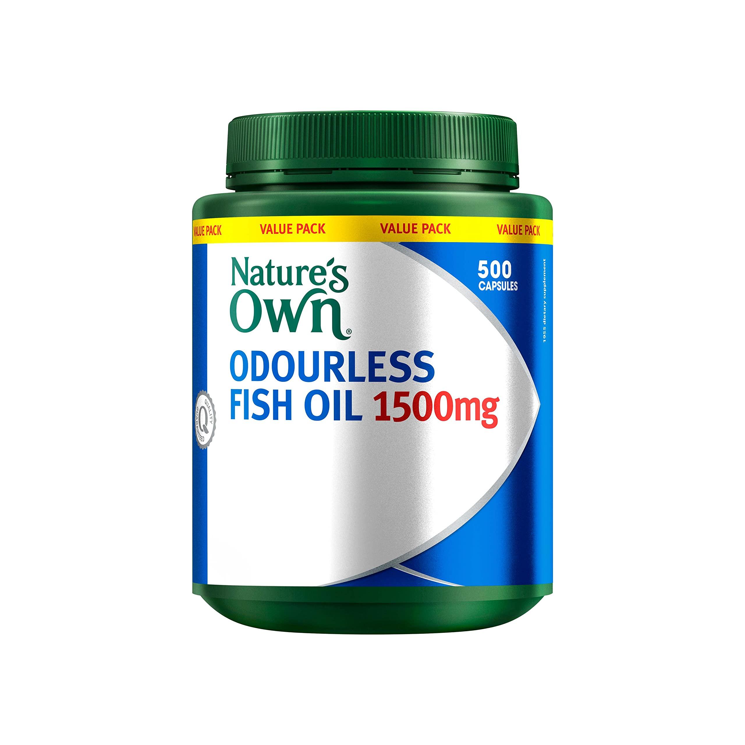 Natures Own Nature&#x27;s Own Odourless Fish Oil 1500mg 500 Capsules Exclusive Size