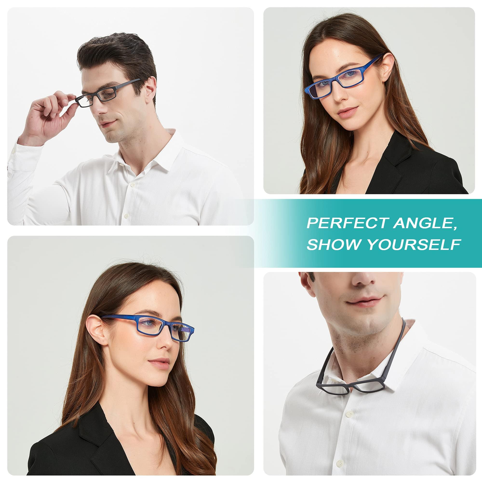 EYEURL EYEURL 2 Pack Reading Glasses for Women Men Neck Hanging Blue Light Blocking Glasses With Spring Hinges Eyeglasses Anti Glare UV Computer Readers Glasses,0.0