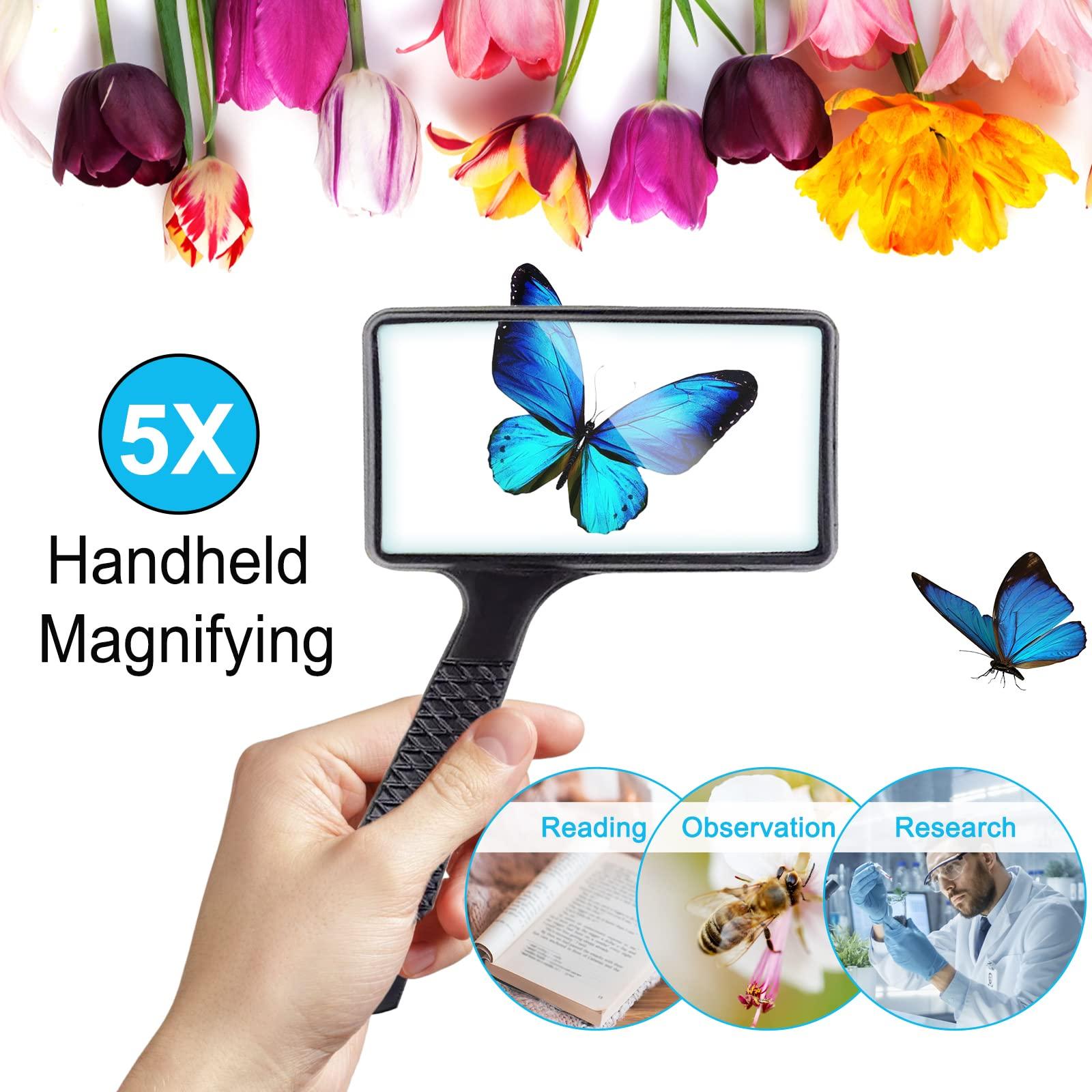 Owlike Owlike 5X Rectangular Magnifier Magnifying Glass Loupe for Reading Repairing Lens