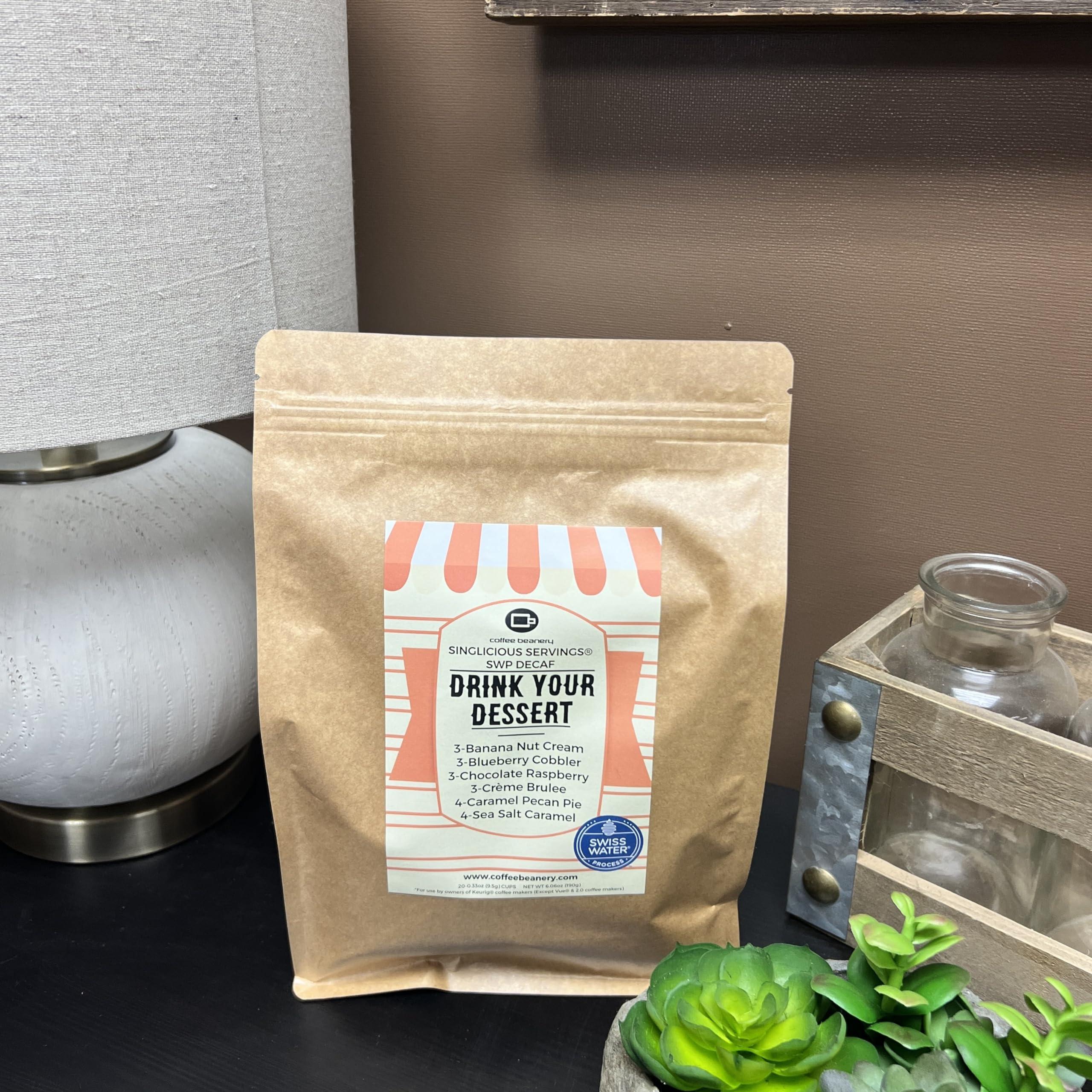 Coffee Beanery Decaf Drink Your Dessert Coffee Pod Variety Pack by Coffee Beanery | 20ct Flavored Decaf Coffee Pods Medium Roast Coffee Pods| 100% Specialty Arabica Coffee| Gourmet Coffee Pods