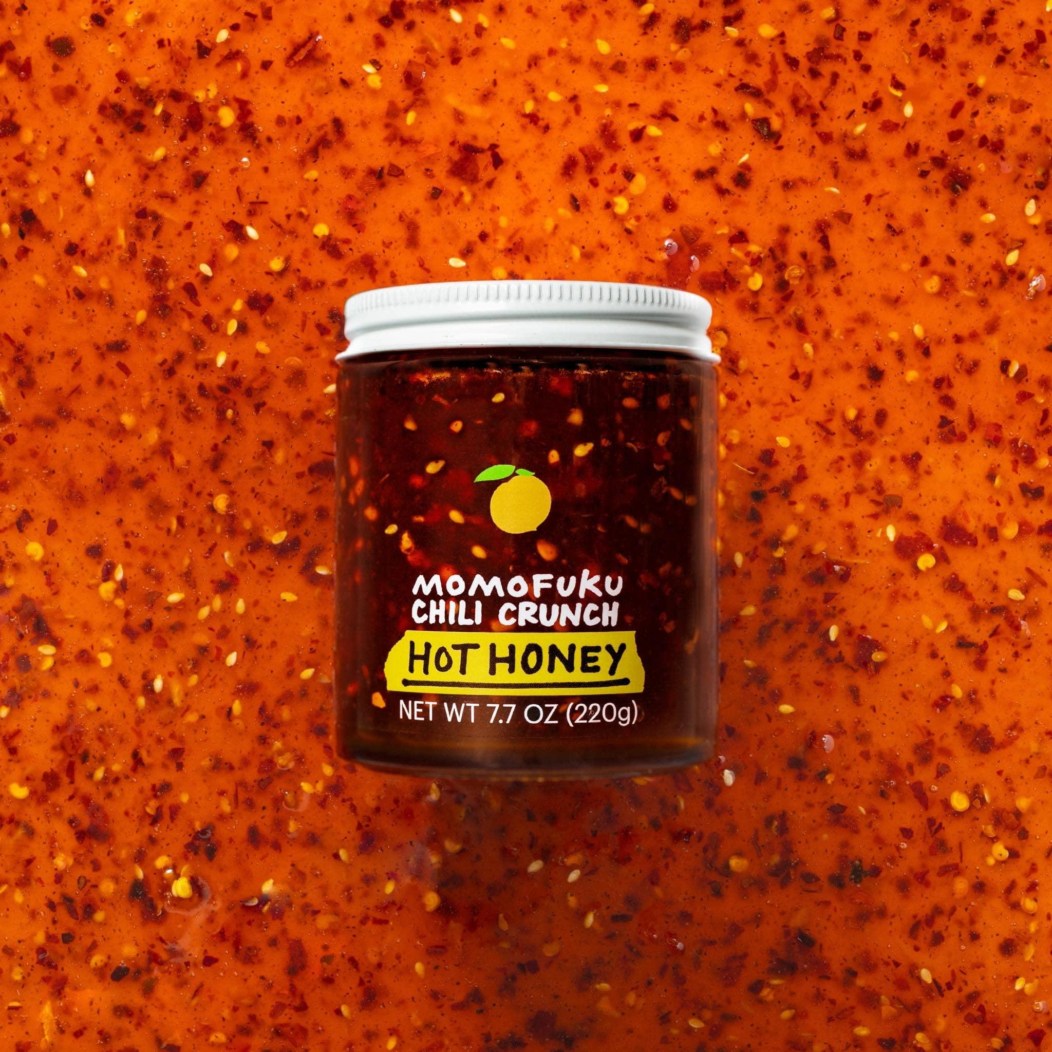 MOMOFUKU Momofuku Hot Honey Chili Crunch by David Chang 5.5 oz, Oil with Premium Wildflower Honey, Garlic and Shallots, Chili Crisp for Cooking, as Sauce or Topping