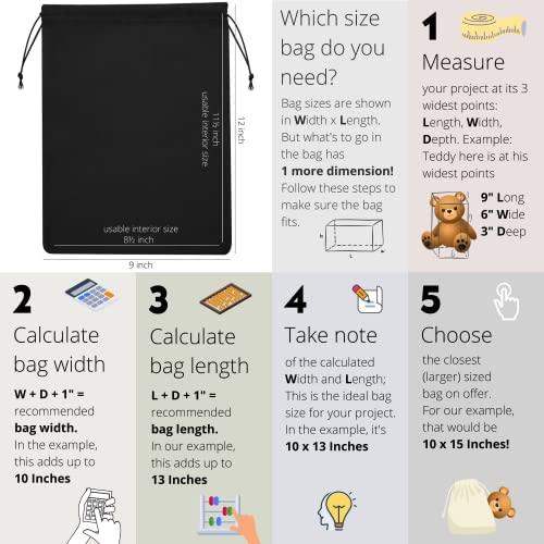 DR Drawstring Bags 12-Pack For Storage Pantry Gifts (4 x 6 inch - 12 pack)