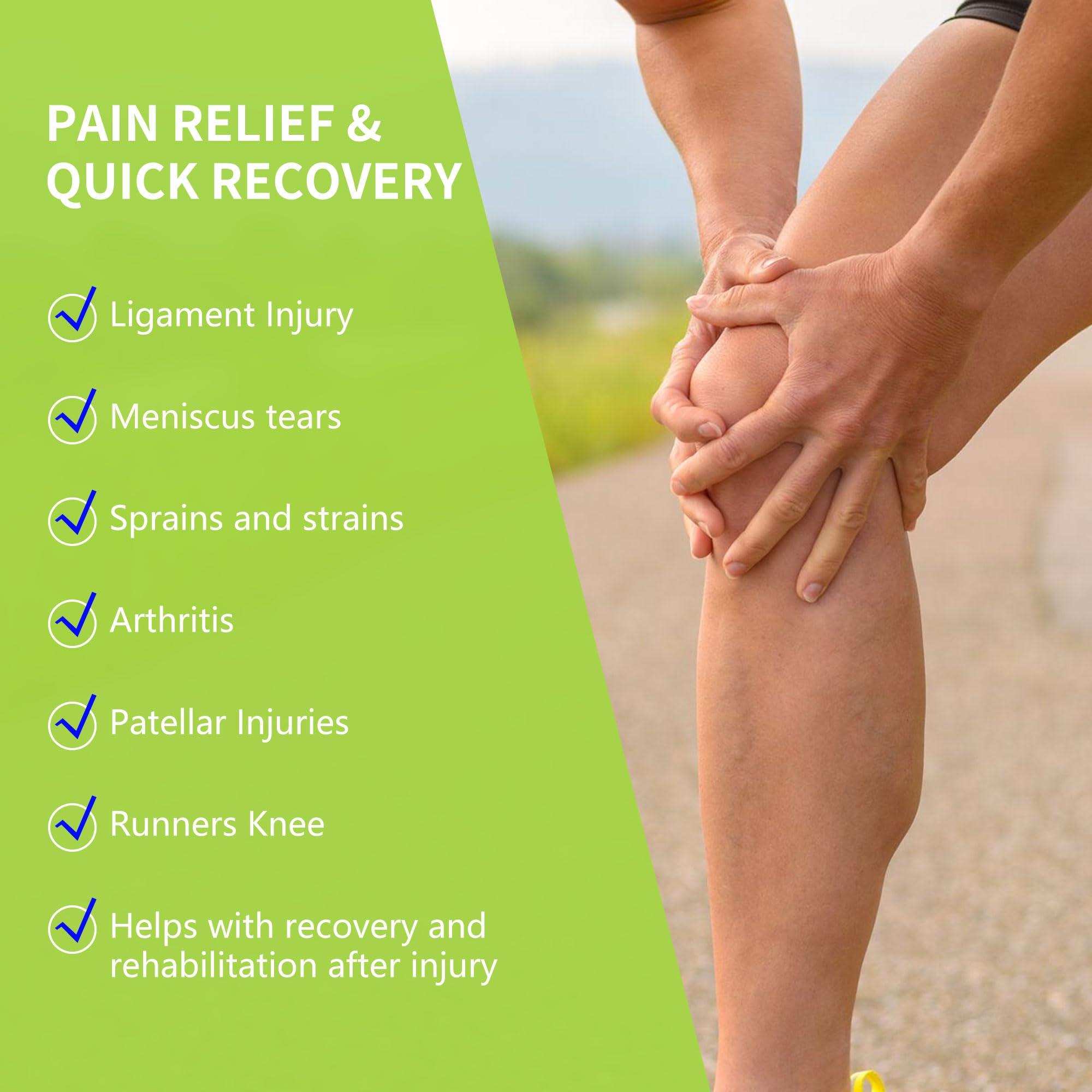 FocuBoody FocuBoody Adjustable Hinged Knee Braces With Dual Side Hinges Open Patella, Stable Support of The Knee, Pain Relief (L)