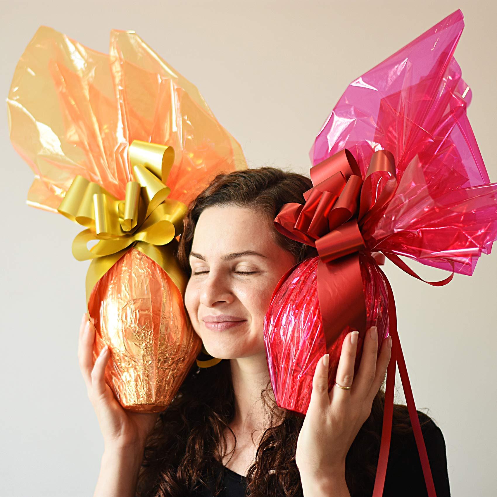 Morepack Easter Orange Cellophane Wrap Roll, Translucent Orange Cellophane Wrapping Paper, 16 Inch Width x 100 Ft Long Colored Cellophane Rolls for Gift Baskets, DIY Arts Crafts Decoration and More